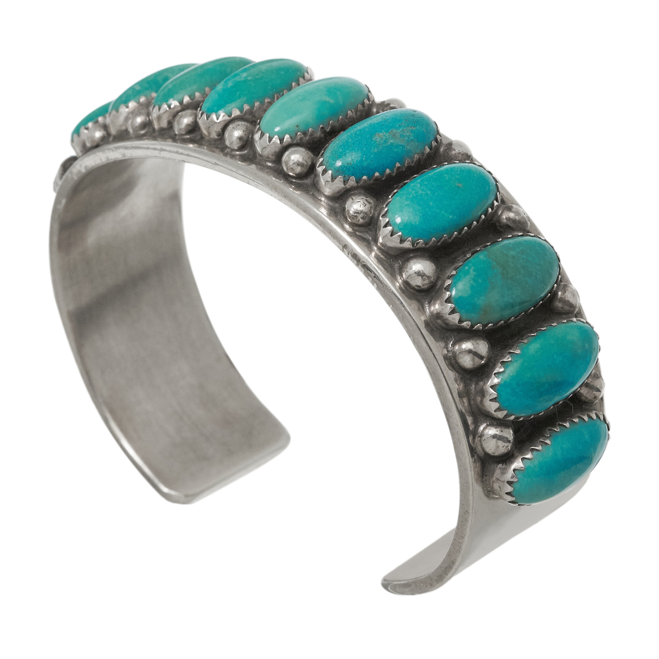 Turquoise and silver bracelet BR914 - Harpo Paris