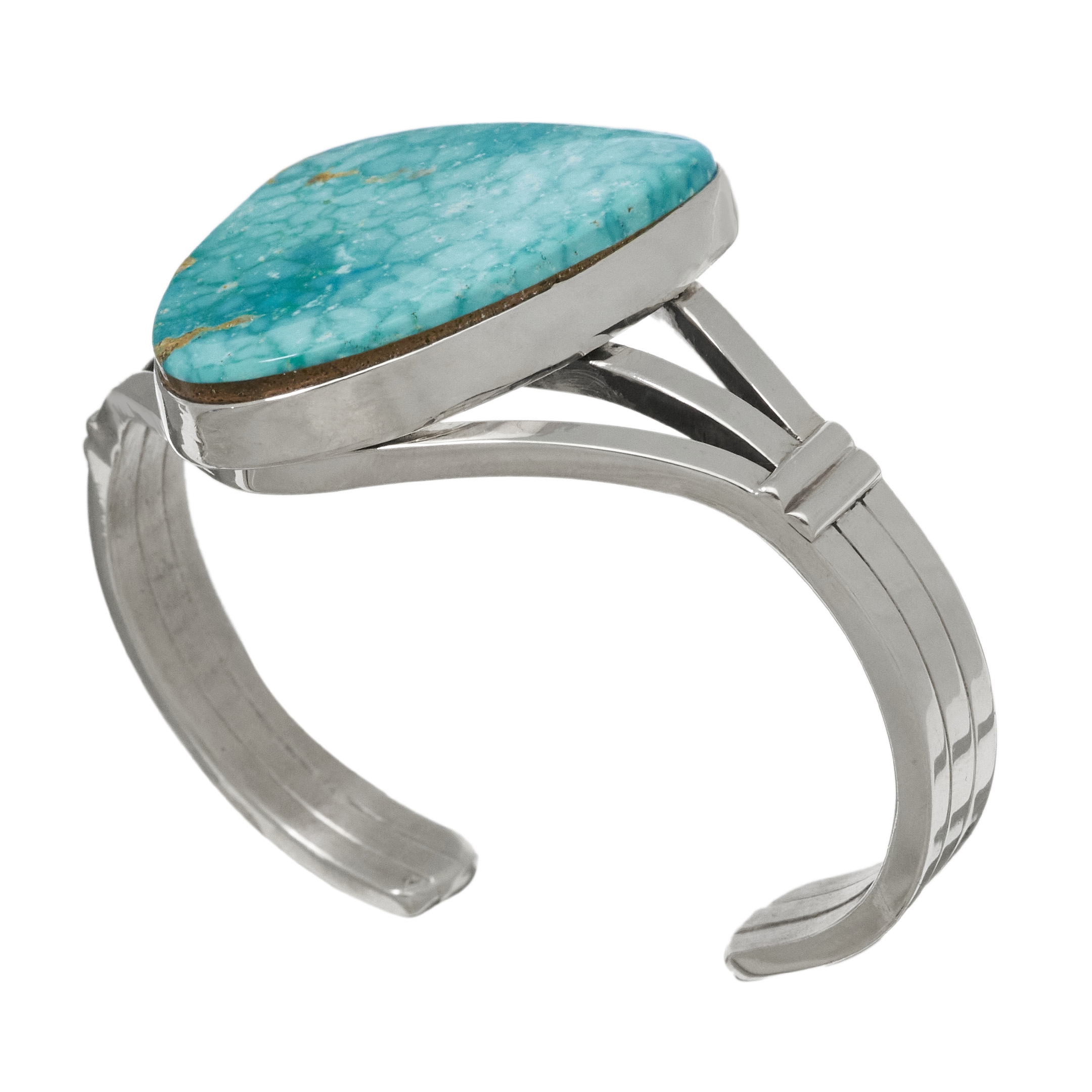 Turquoise and silver bracelet BR911 - Harpo Paris