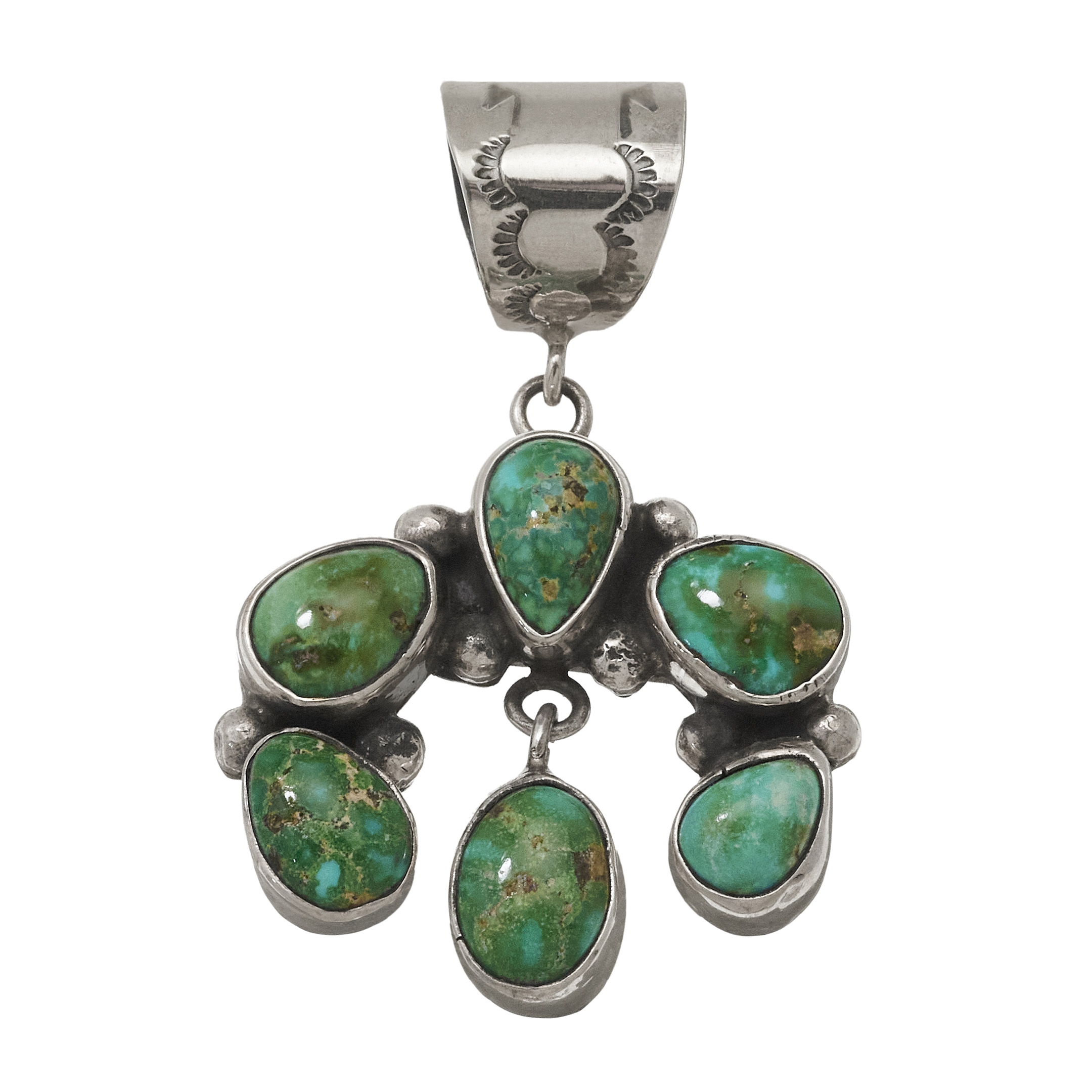 Turquoise and silver pendant PE599 - Harpo Paris