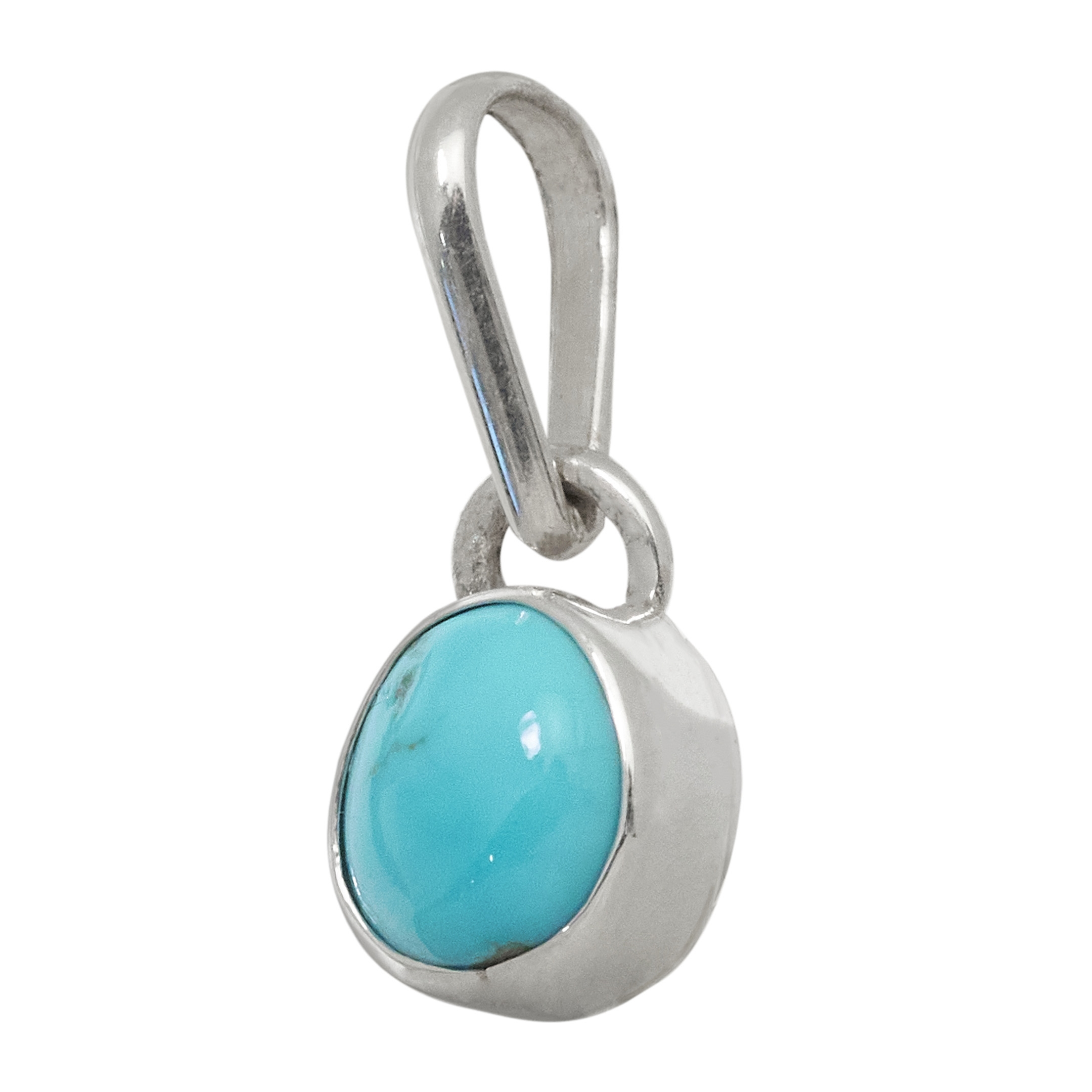 Petit pendentif Navajo en turquoise et argent PE613 - Harpo Paris