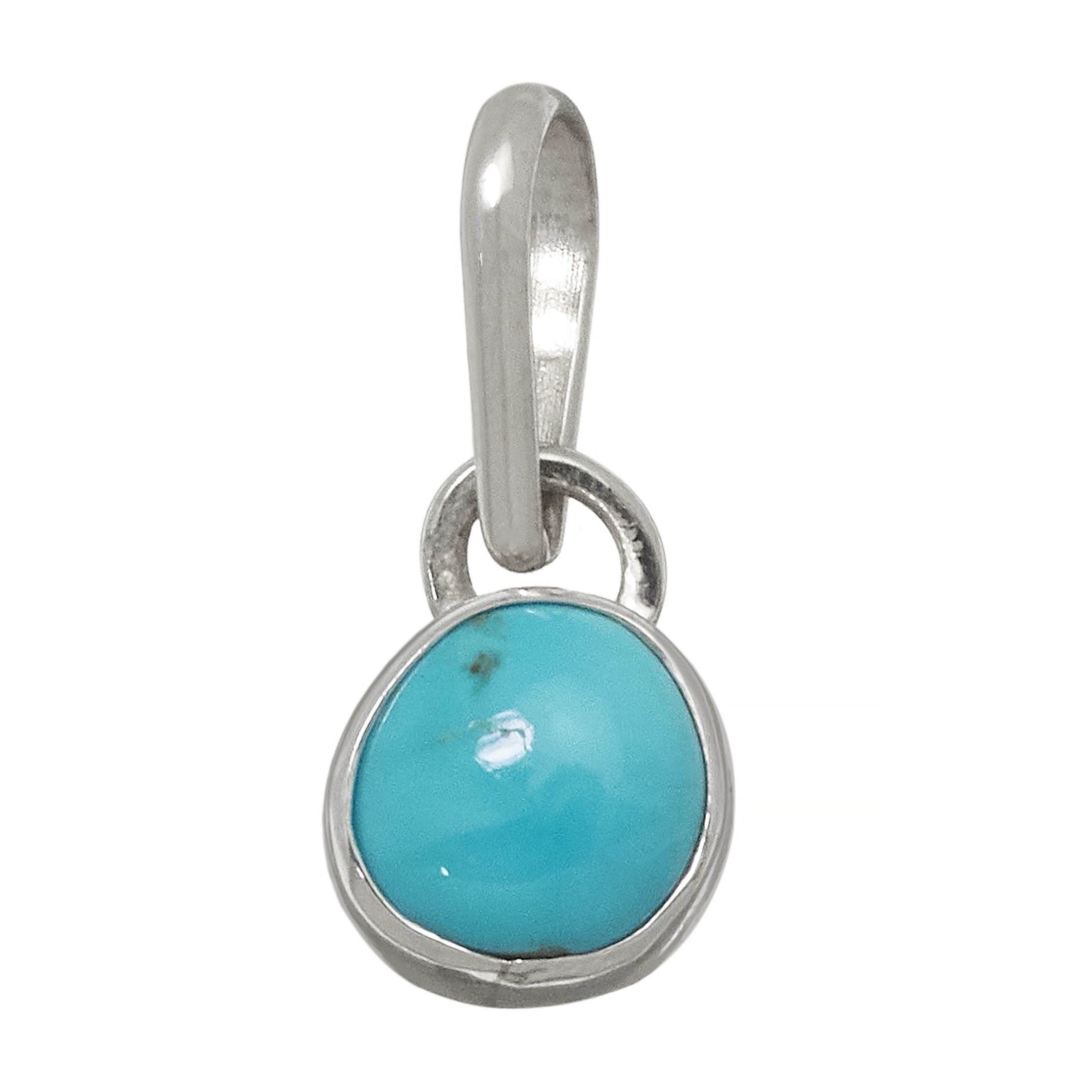 Petit pendentif Navajo en turquoise et argent PE613 - Harpo Paris