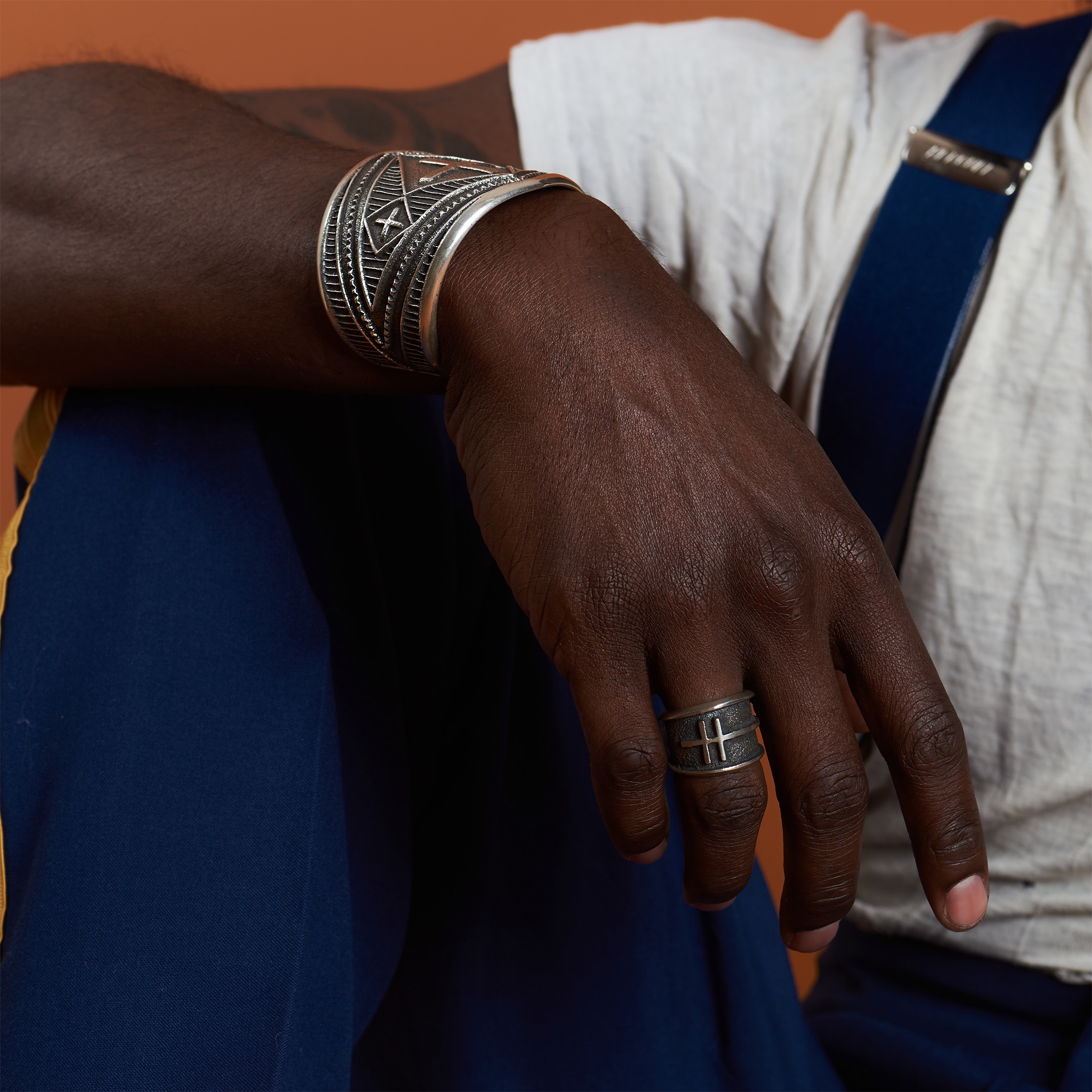 Bague Navajo en argent mat BA1633 - Harpo Paris