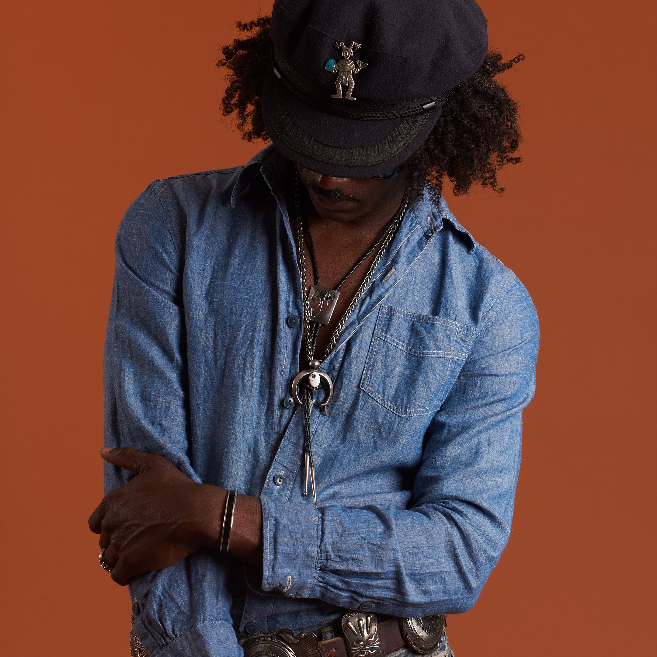 Silver and turquoise brooch BRO100 - Harpo Paris