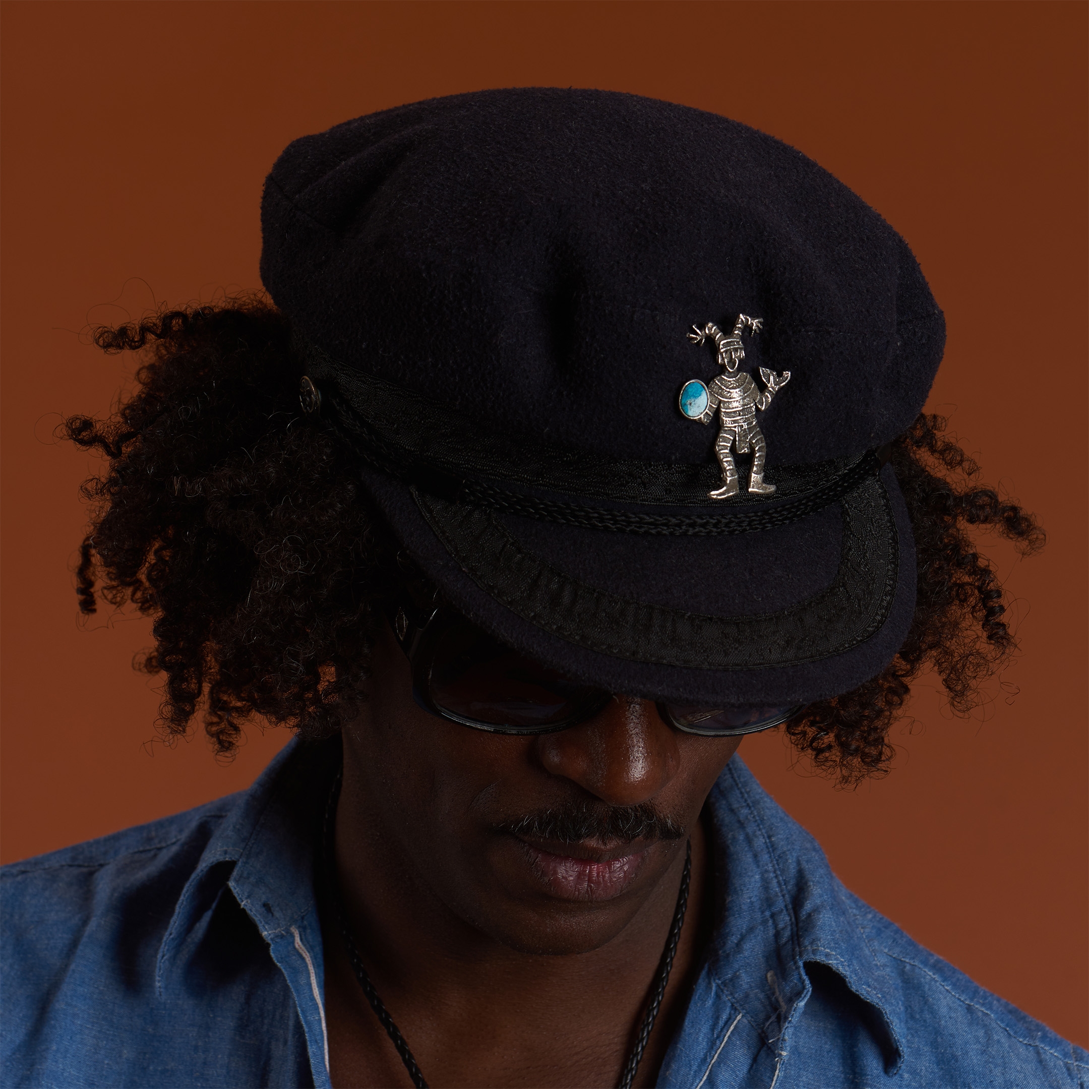 Silver and turquoise brooch BRO100 - Harpo Paris