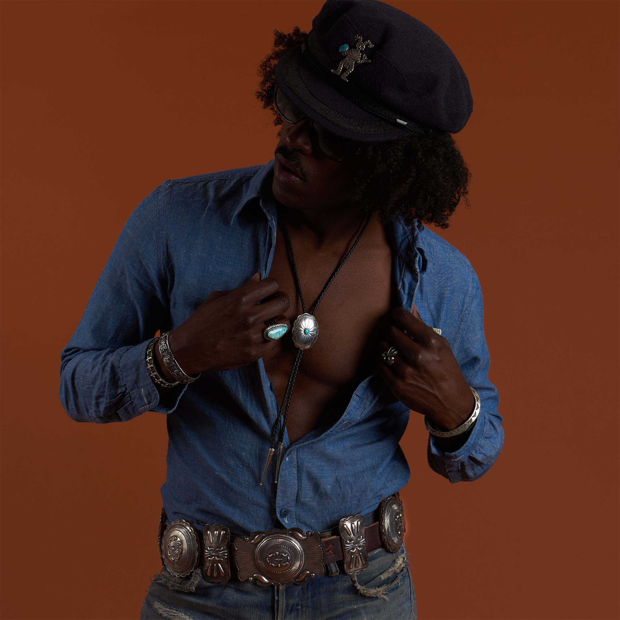 Silver and turquoise brooch BRO100 - Harpo Paris