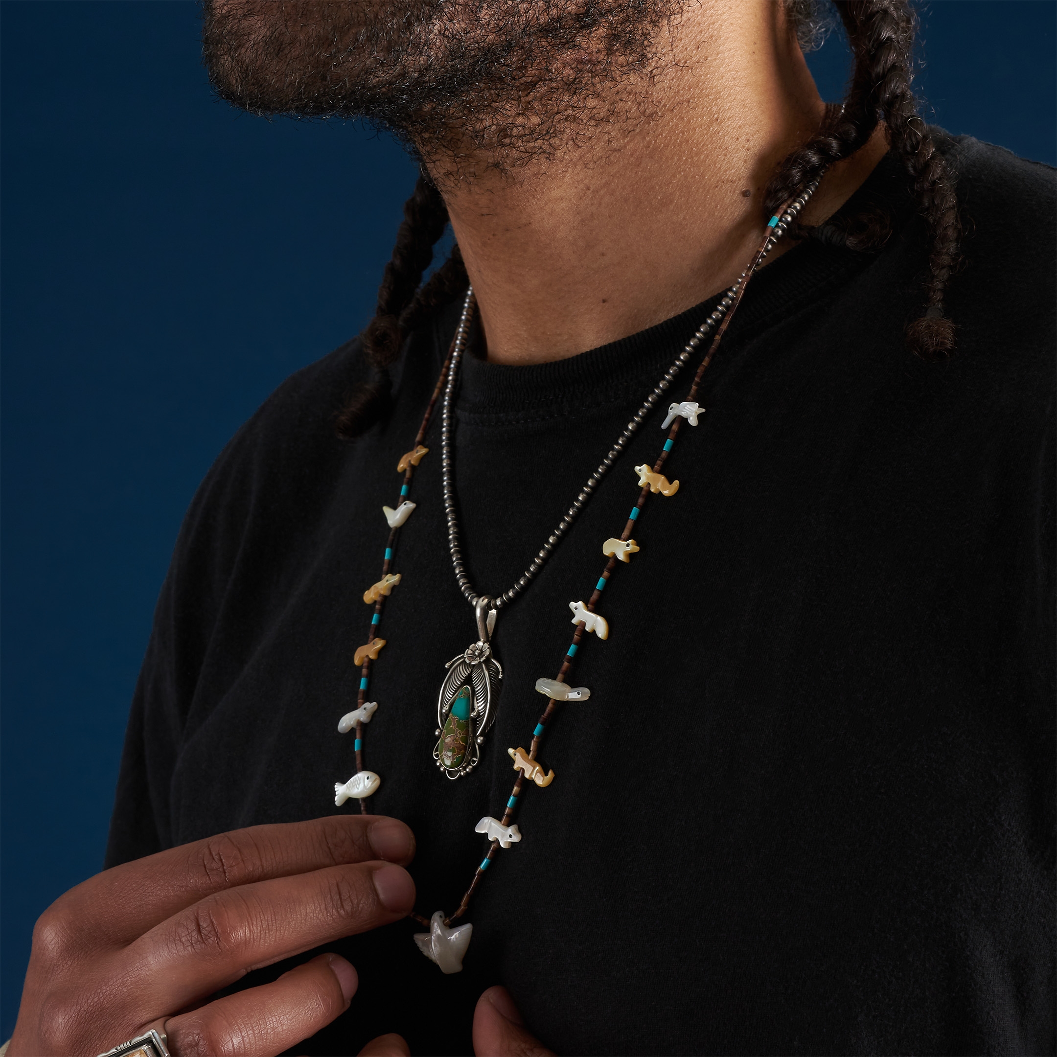 Fetish Necklace in mother-of-pearl COFEw33 - Harpo Paris