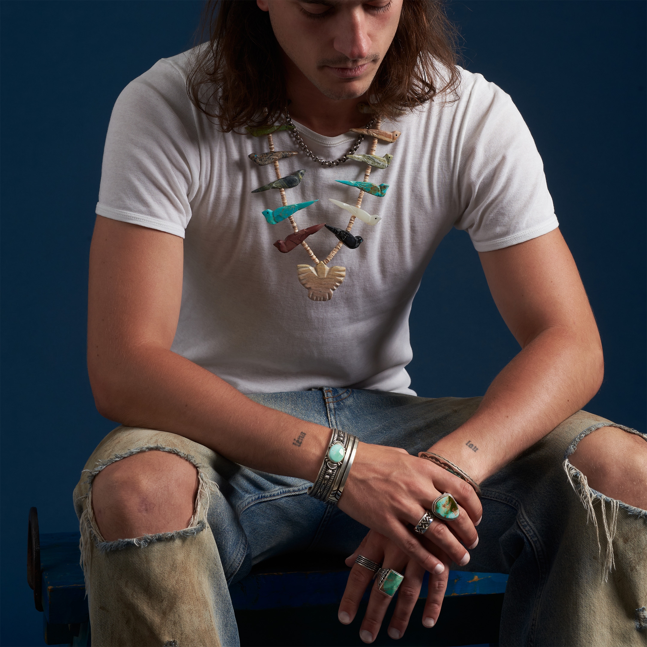 Bague Navajo en turquoise et argent BA1684 - Harpo Paris