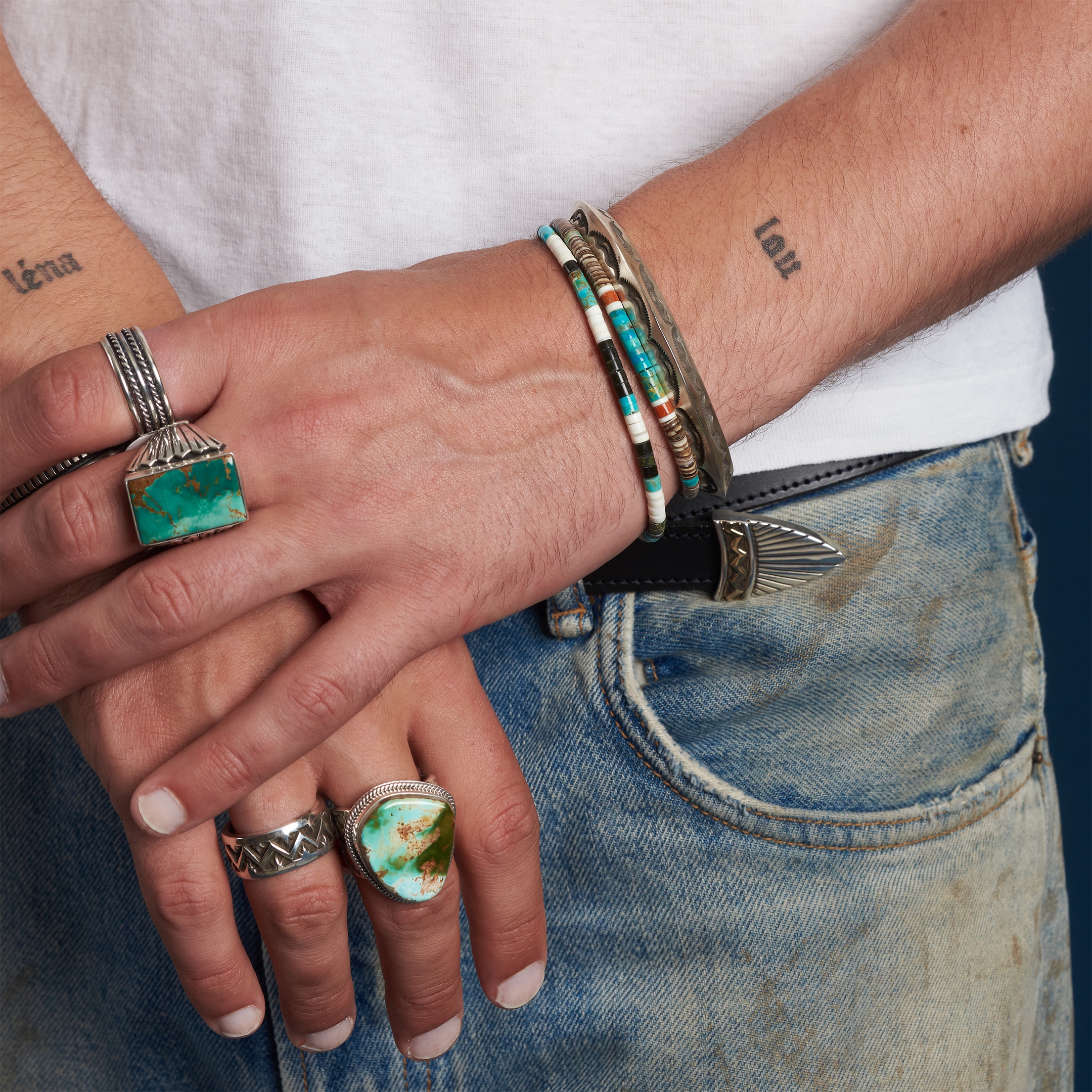 Bague Navajo en turquoise et argent BA1684 - Harpo Paris