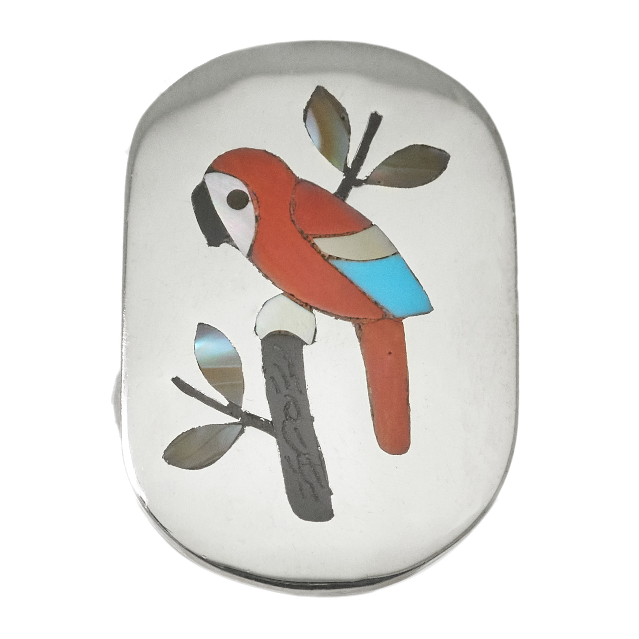 Inlay and silver ring BA1709 - Harpo Paris
