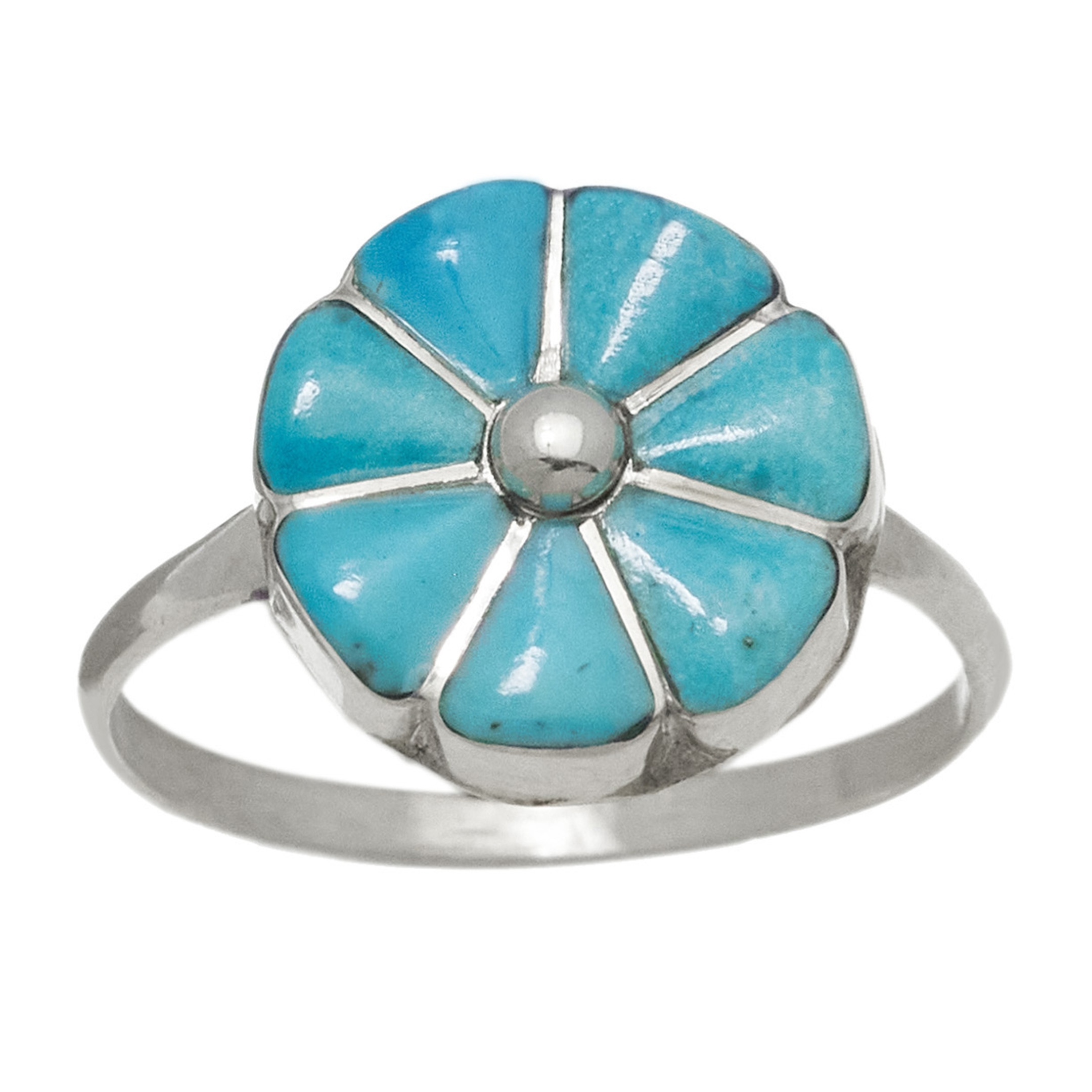 Navajo thin ring, turquoise and silver, BA1740 - Harpo Paris