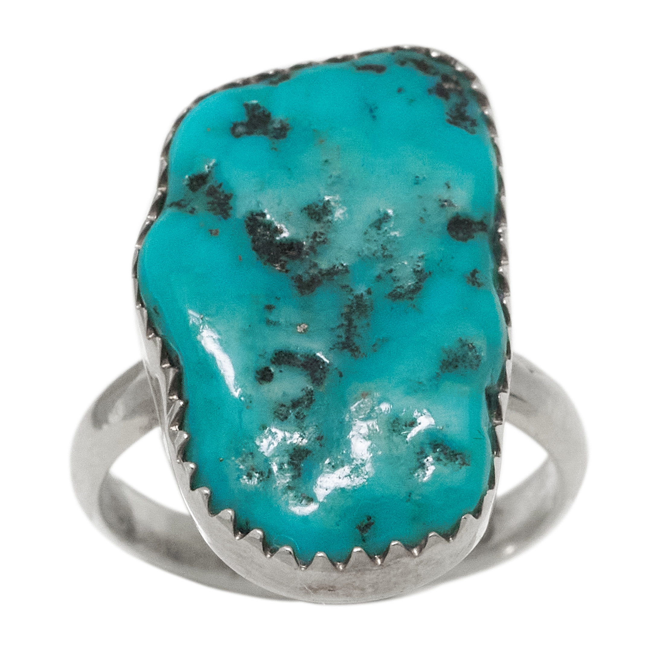 Navajo ring in turquoise set in sterling silver BA1744 - Harpo Paris