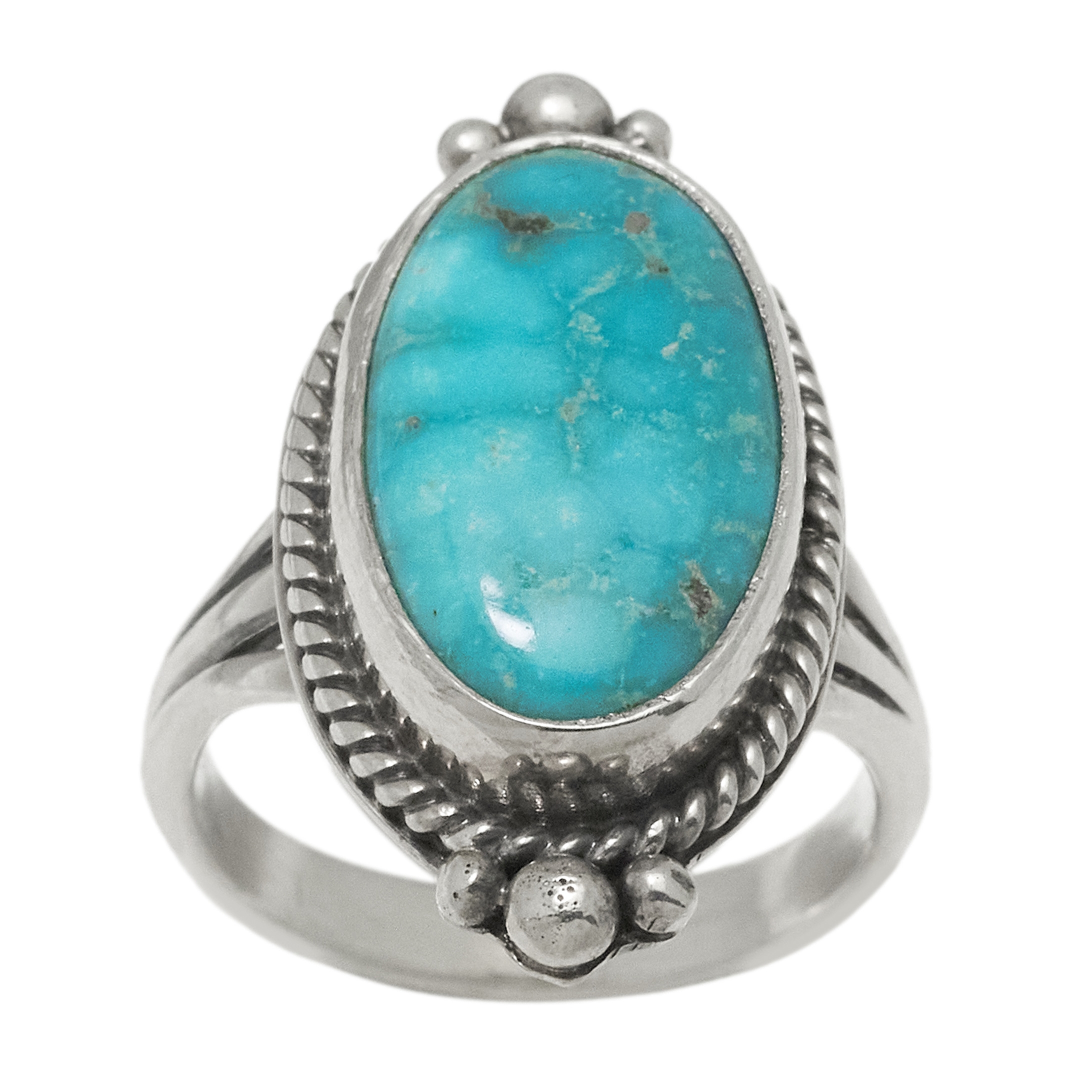 Turquoise and silver ring BA1760 - Harpo Paris