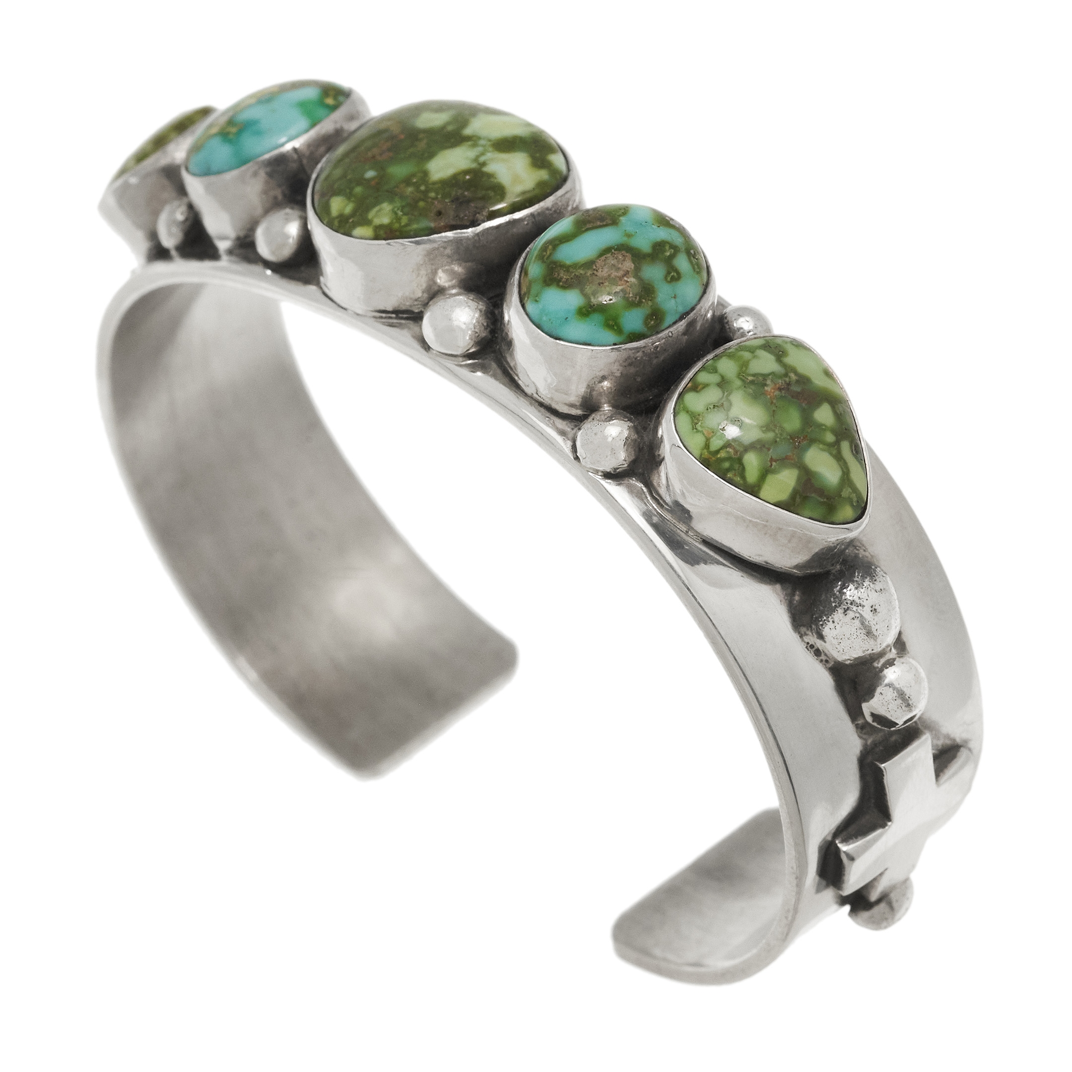 Turquoise and silver bracelet BR925 - Harpo Paris