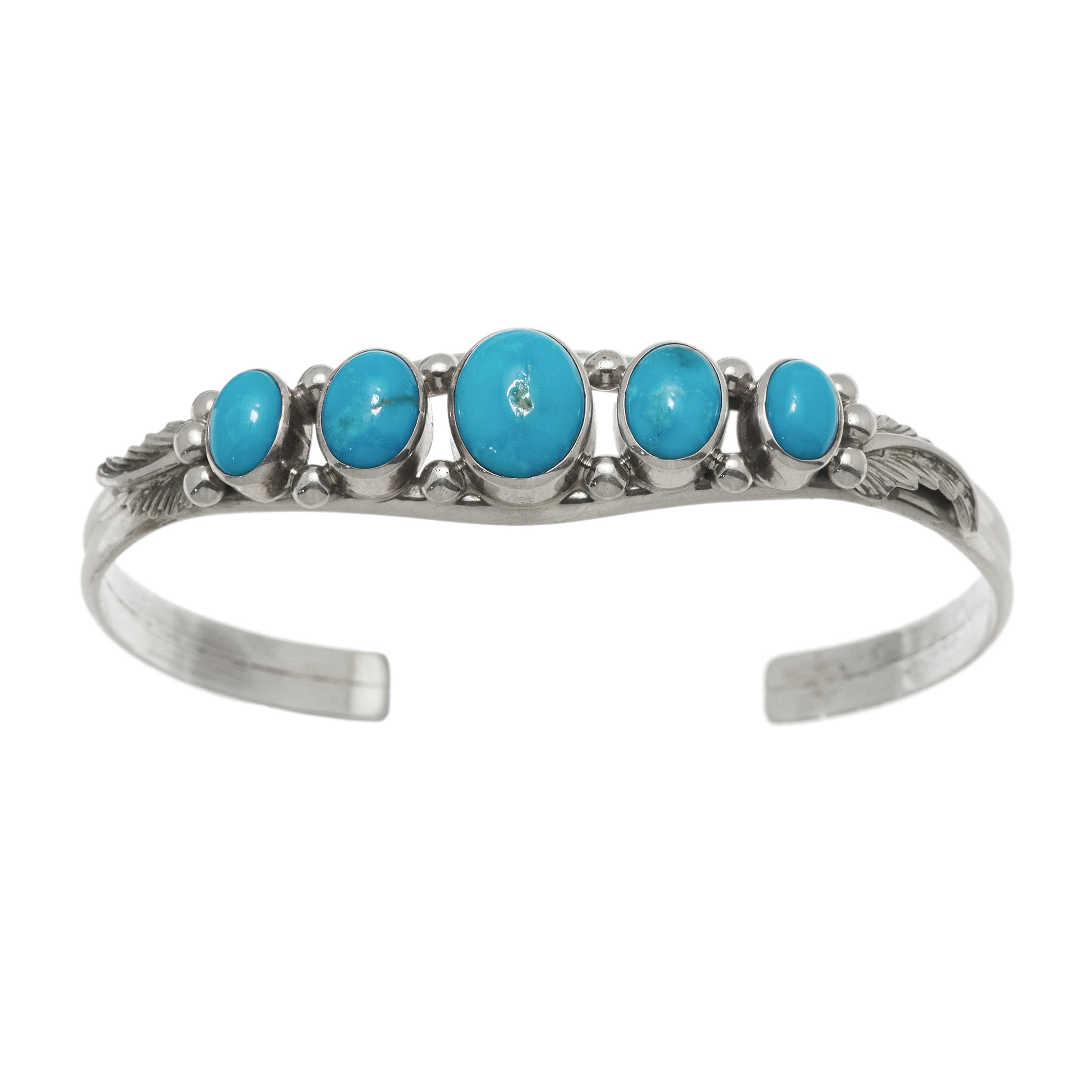 Turquoise and silver bracelet BR930 - Harpo Paris