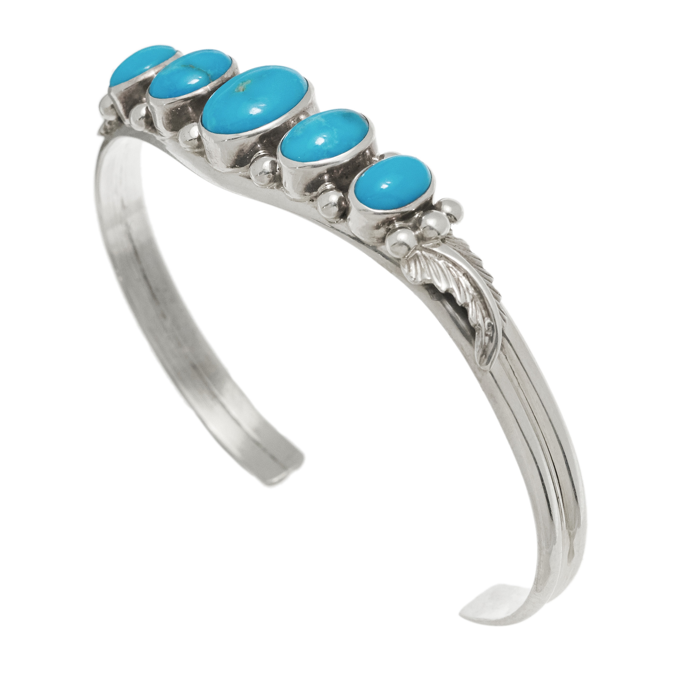 Turquoise and silver bracelet BR930 - Harpo Paris