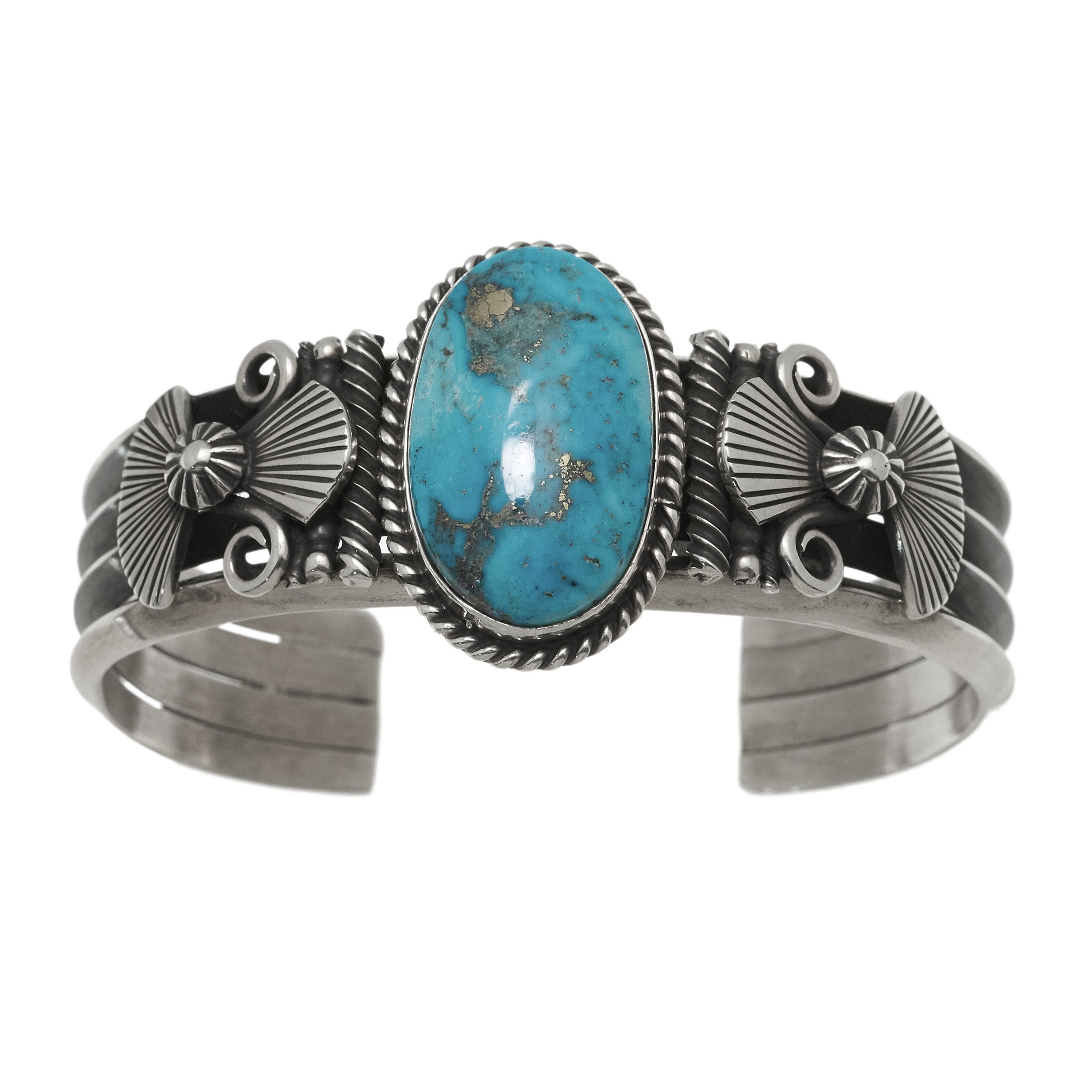 Turquoise and silver bracelet BR932 - Harpo Paris