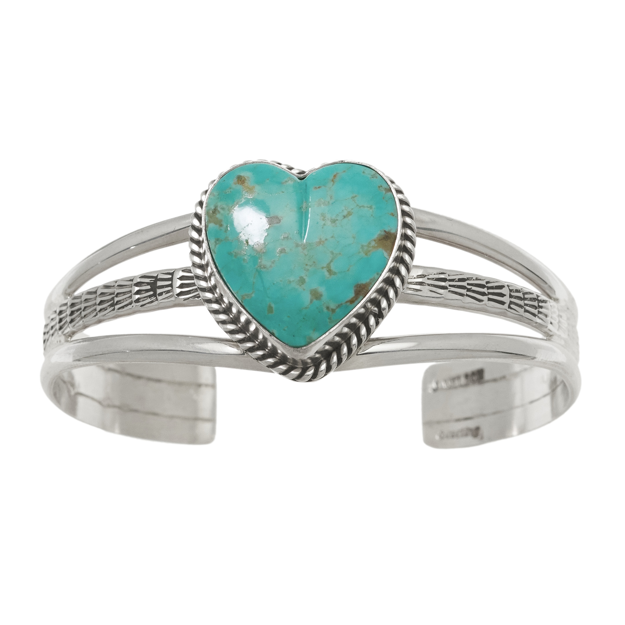 Turquoise and silver bracelet BR933 - Harpo Paris