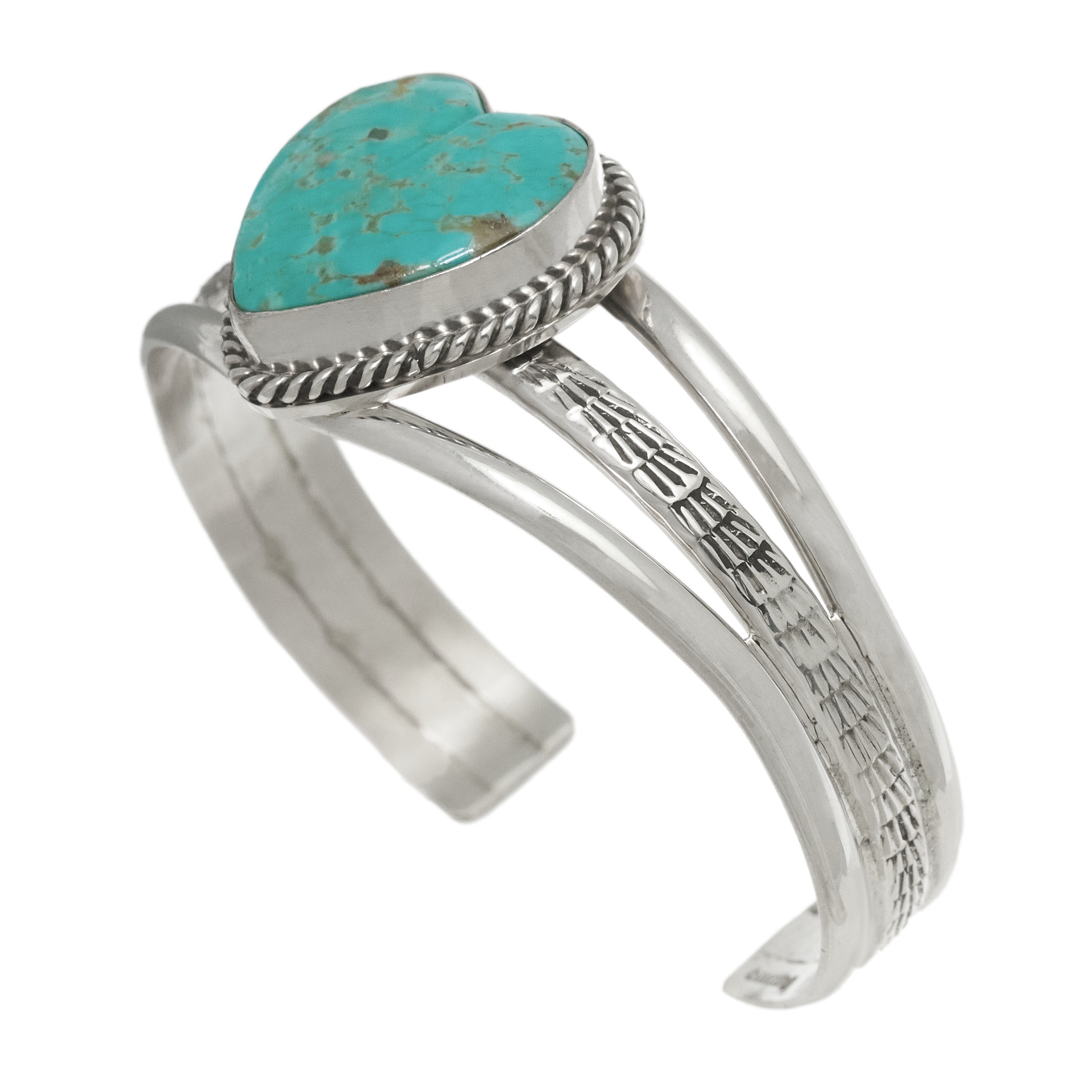 Turquoise and silver bracelet BR933 - Harpo Paris
