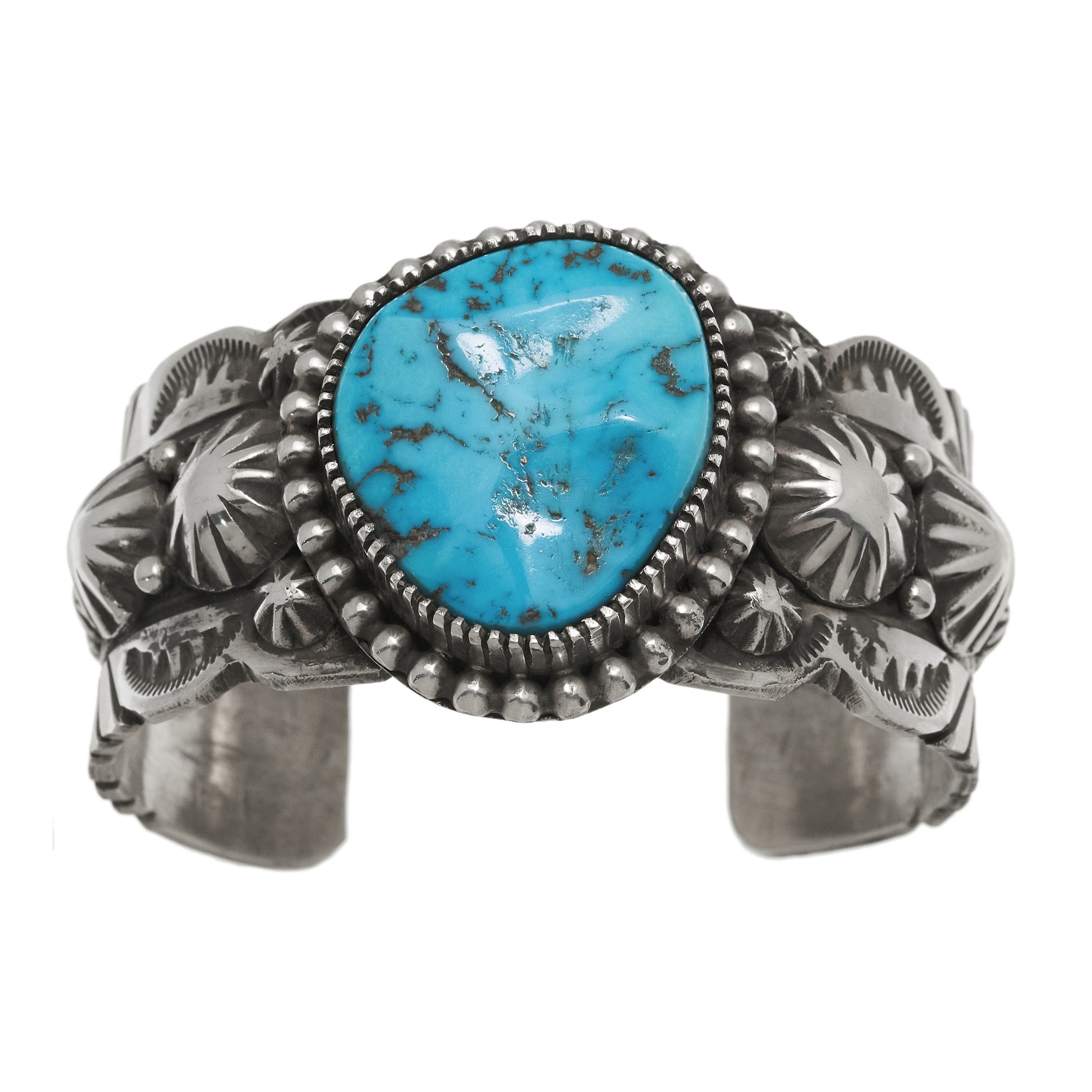 Turquoise and silver bracelet BR936 - Harpo Paris