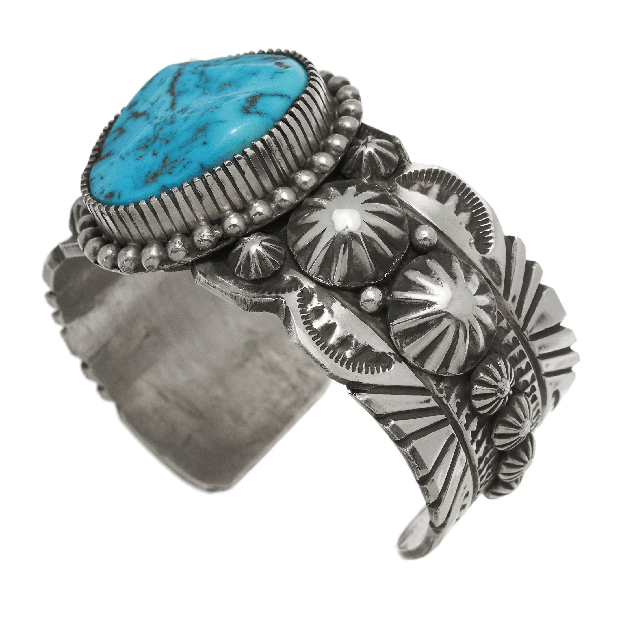 Turquoise and silver bracelet BR936 - Harpo Paris