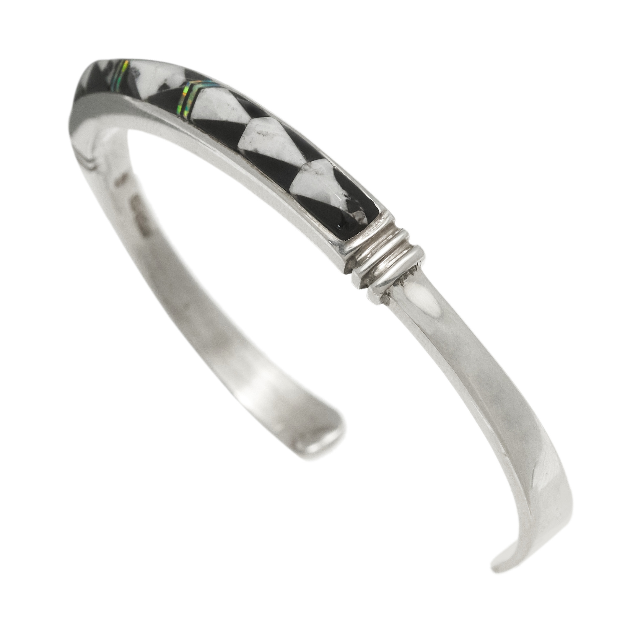 inlay and silver bracelet BR939 - Harpo Paris
