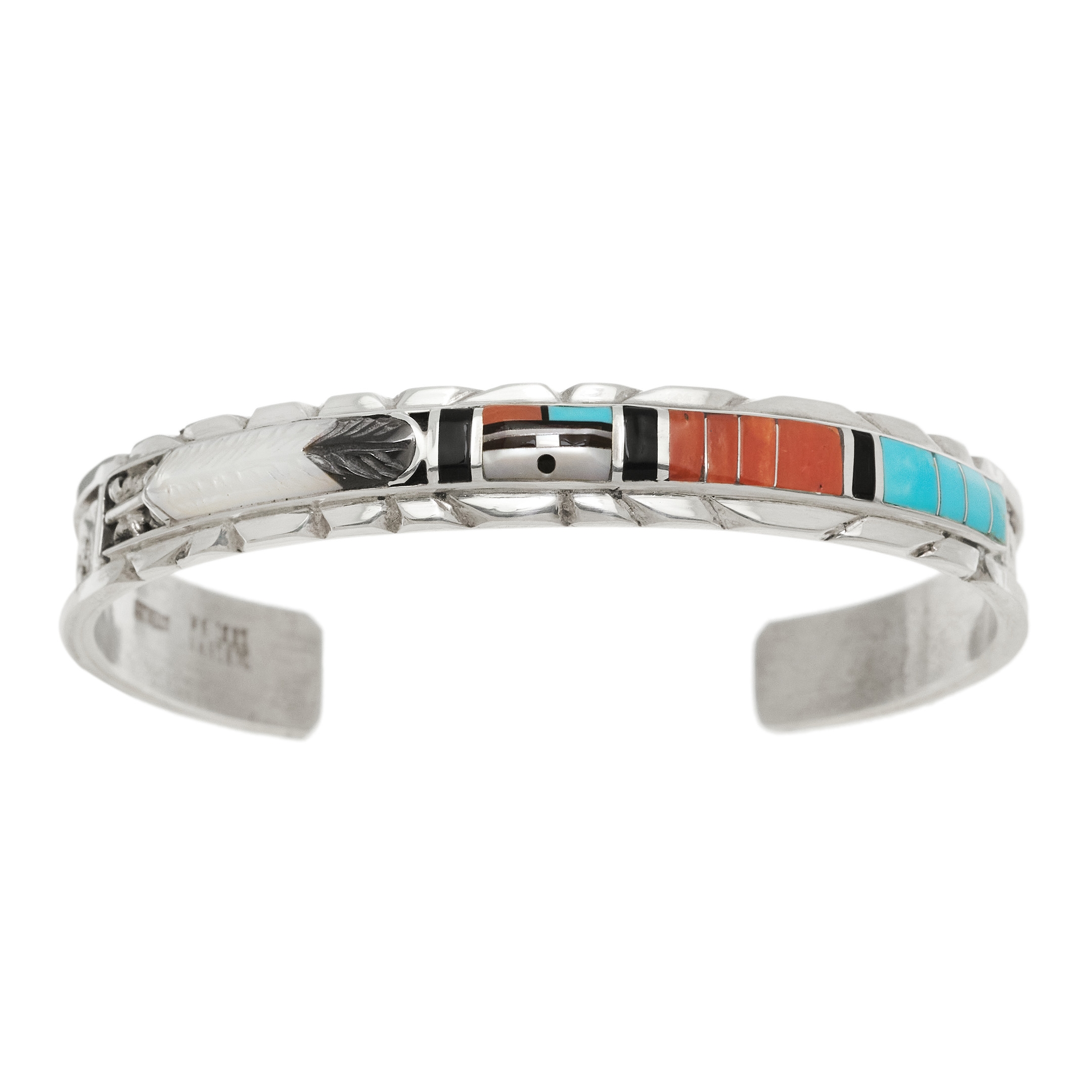 Inlay and silver bracelet BA942 - Harpo Paris
