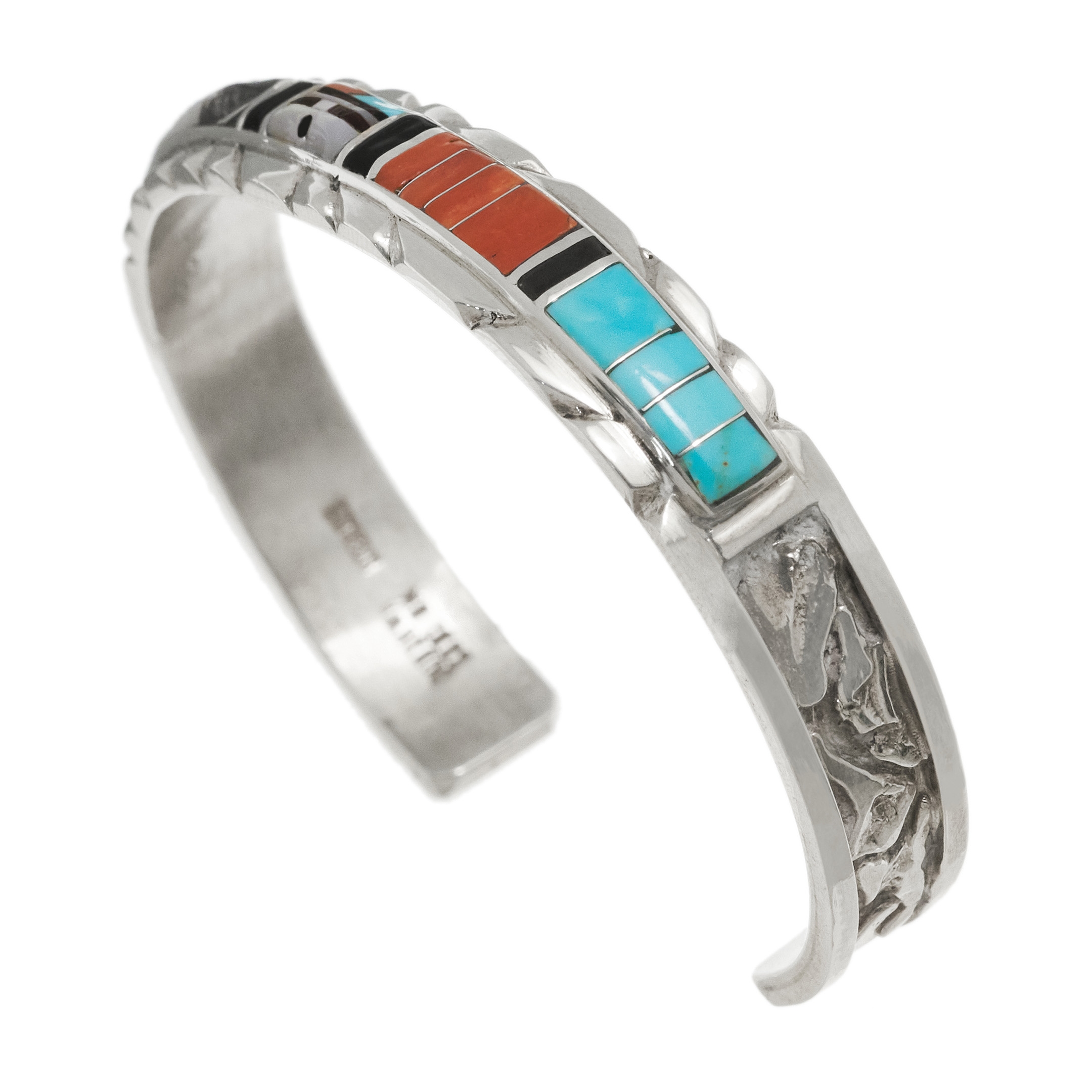 Inlay and silver bracelet BA942 - Harpo Paris
