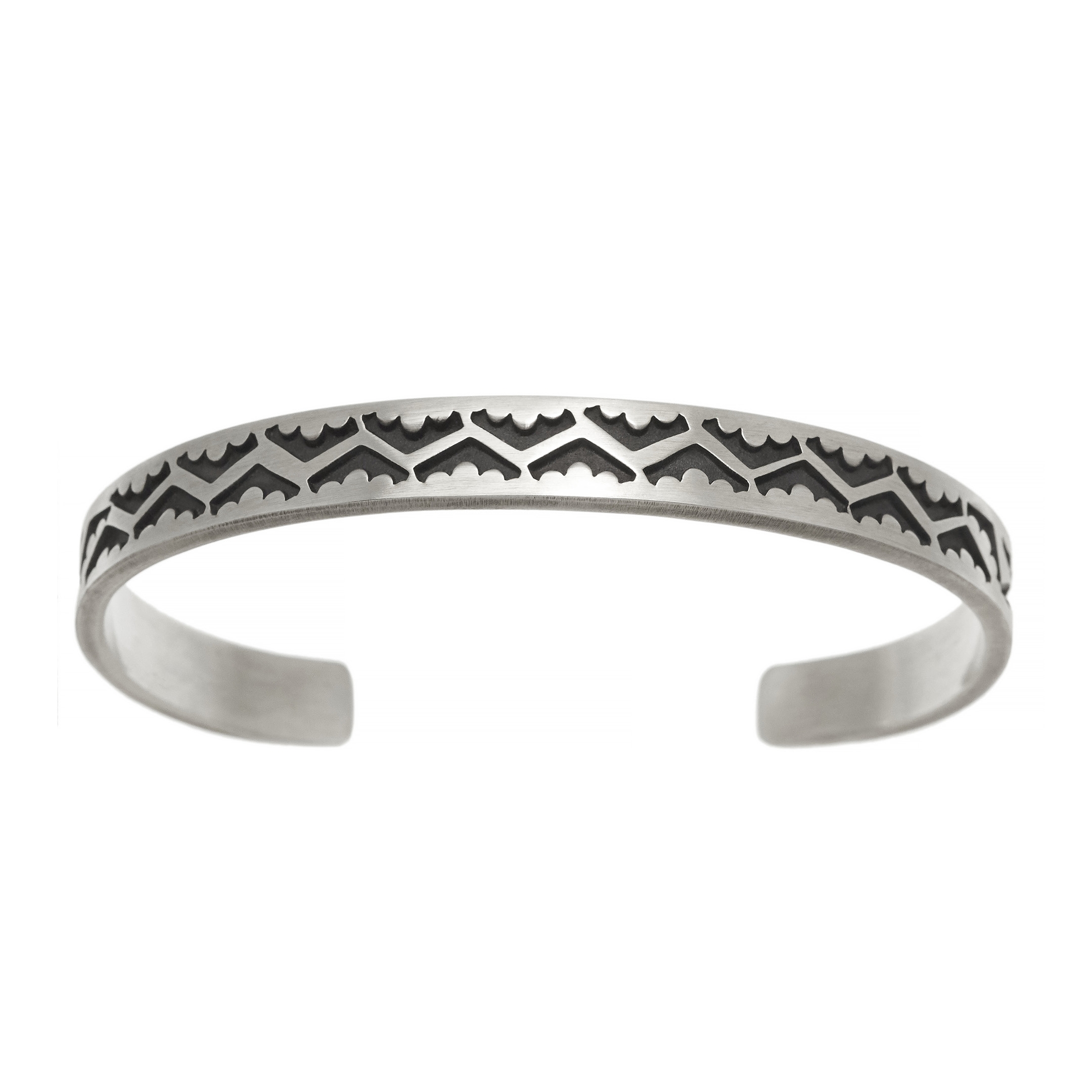 Navajo bracelet for men in mat silver BR948 - Harpo Paris