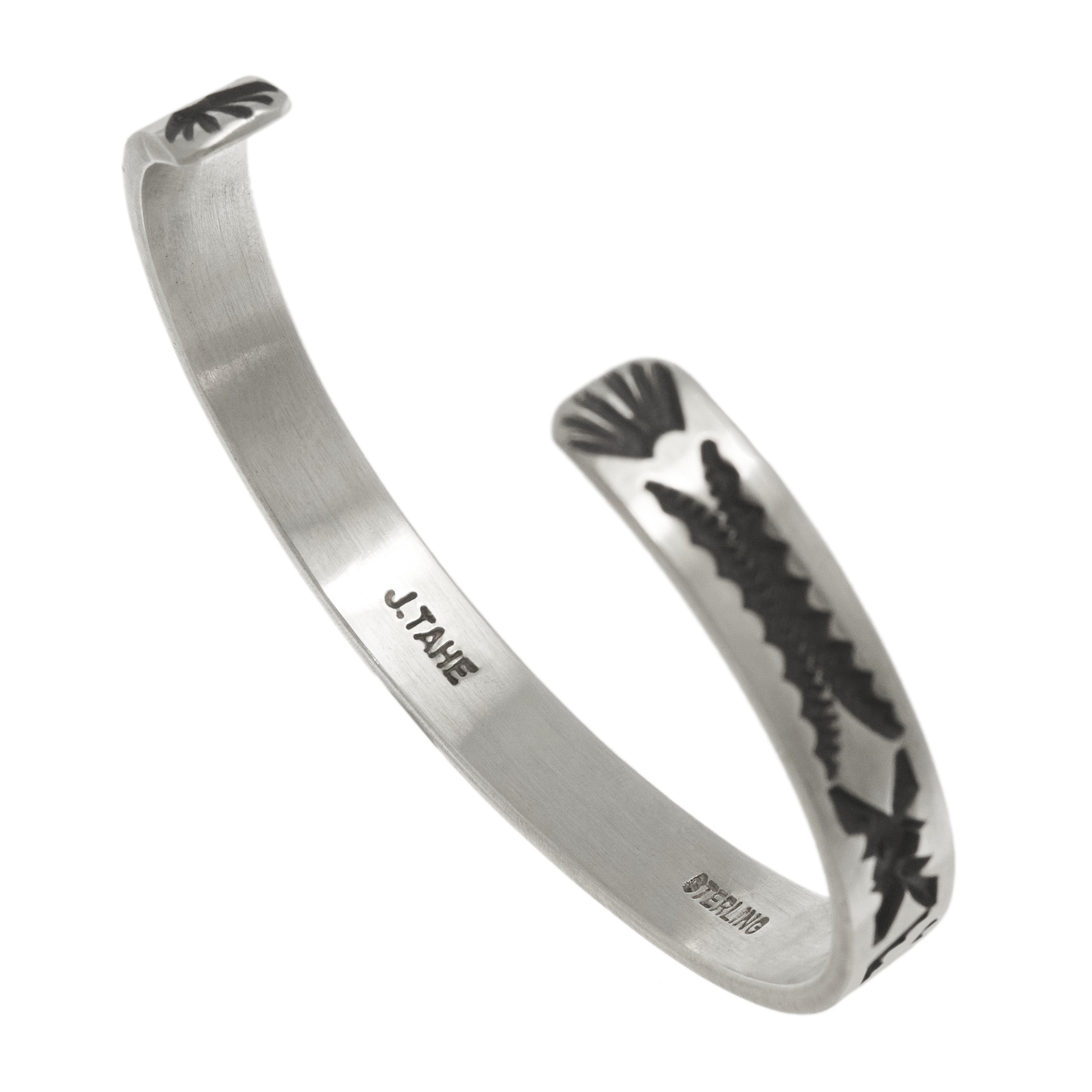 Navajo bracelet for men in mat silver BR948 - Harpo Paris
