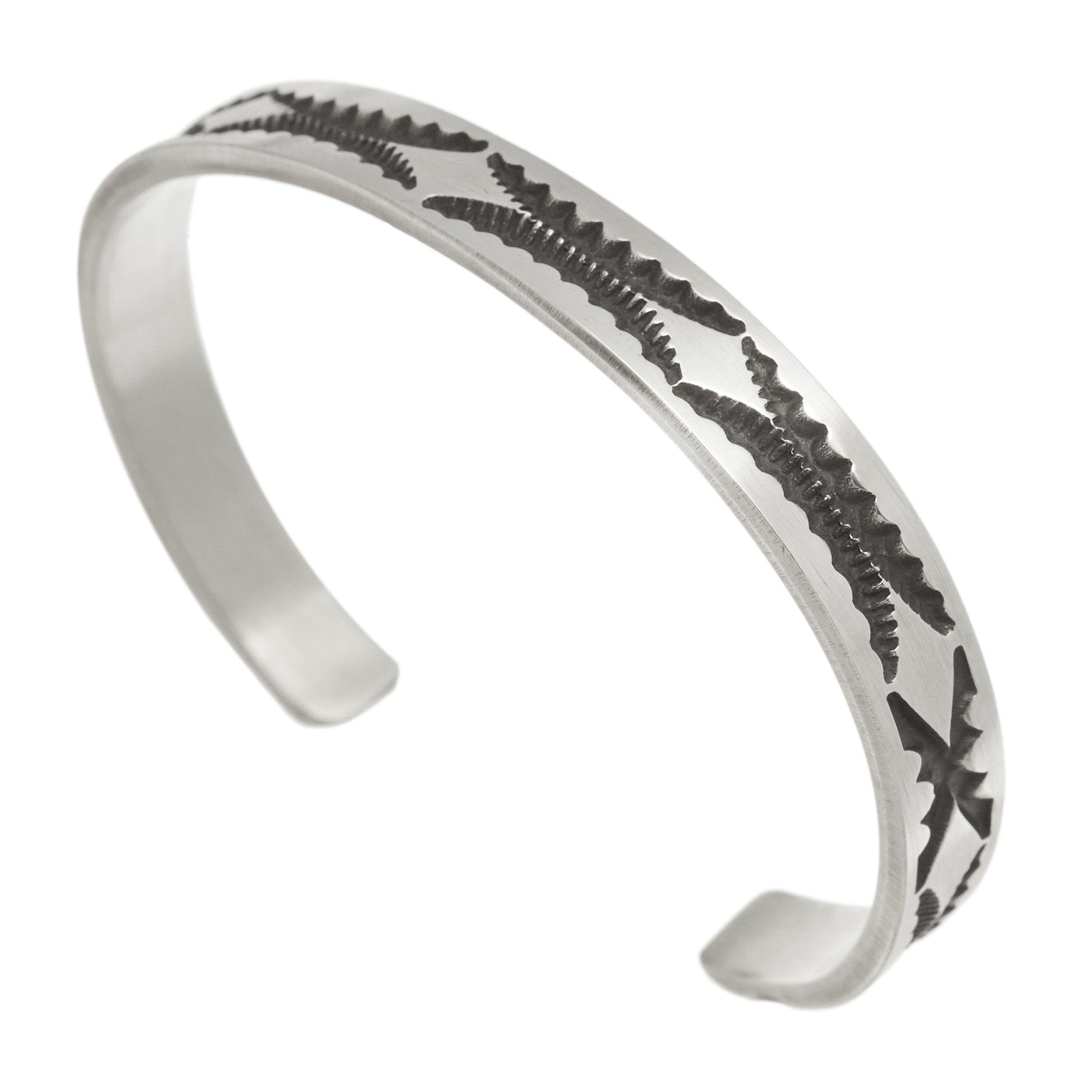 Navajo bracelet for men in mat silver BR949 - Harpo Paris
