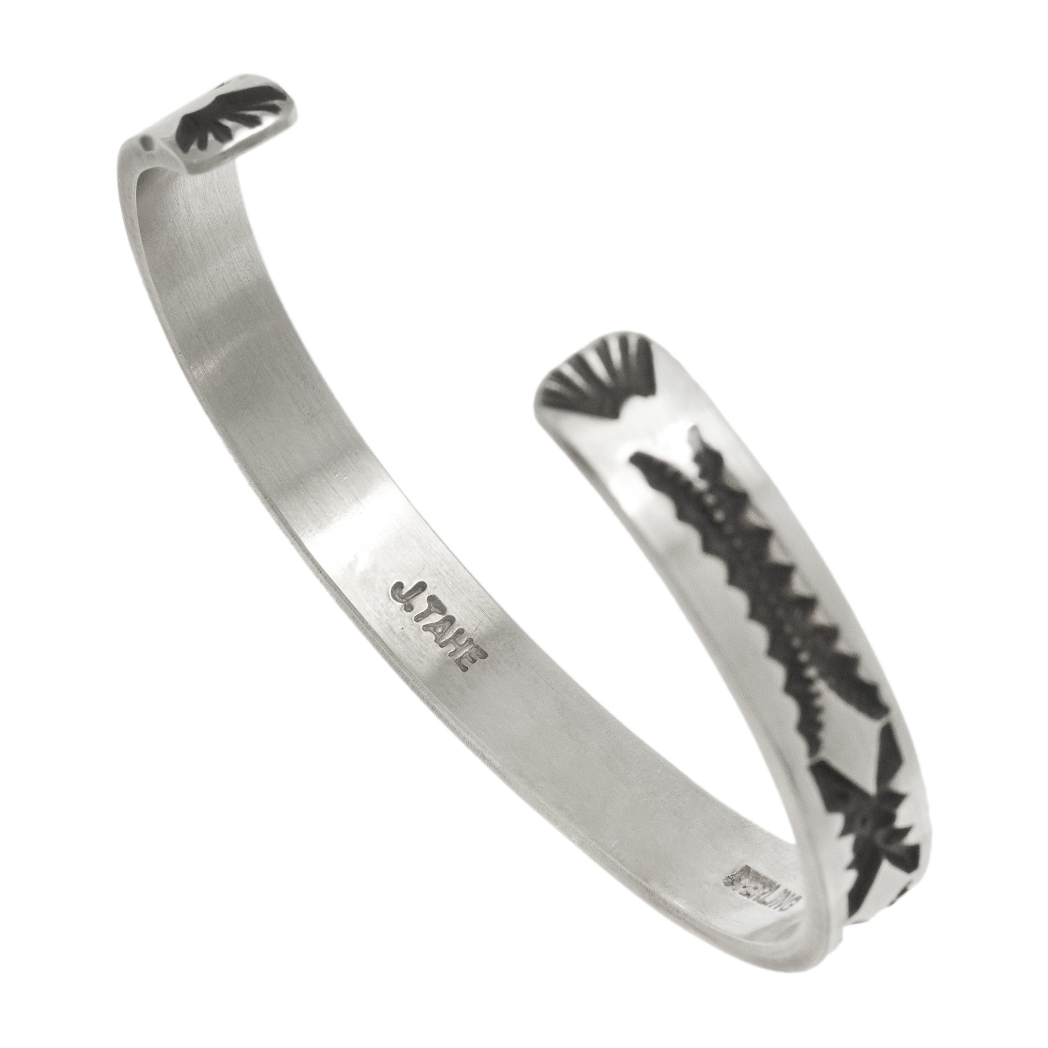 Navajo bracelet for men in mat silver BR949 - Harpo Paris