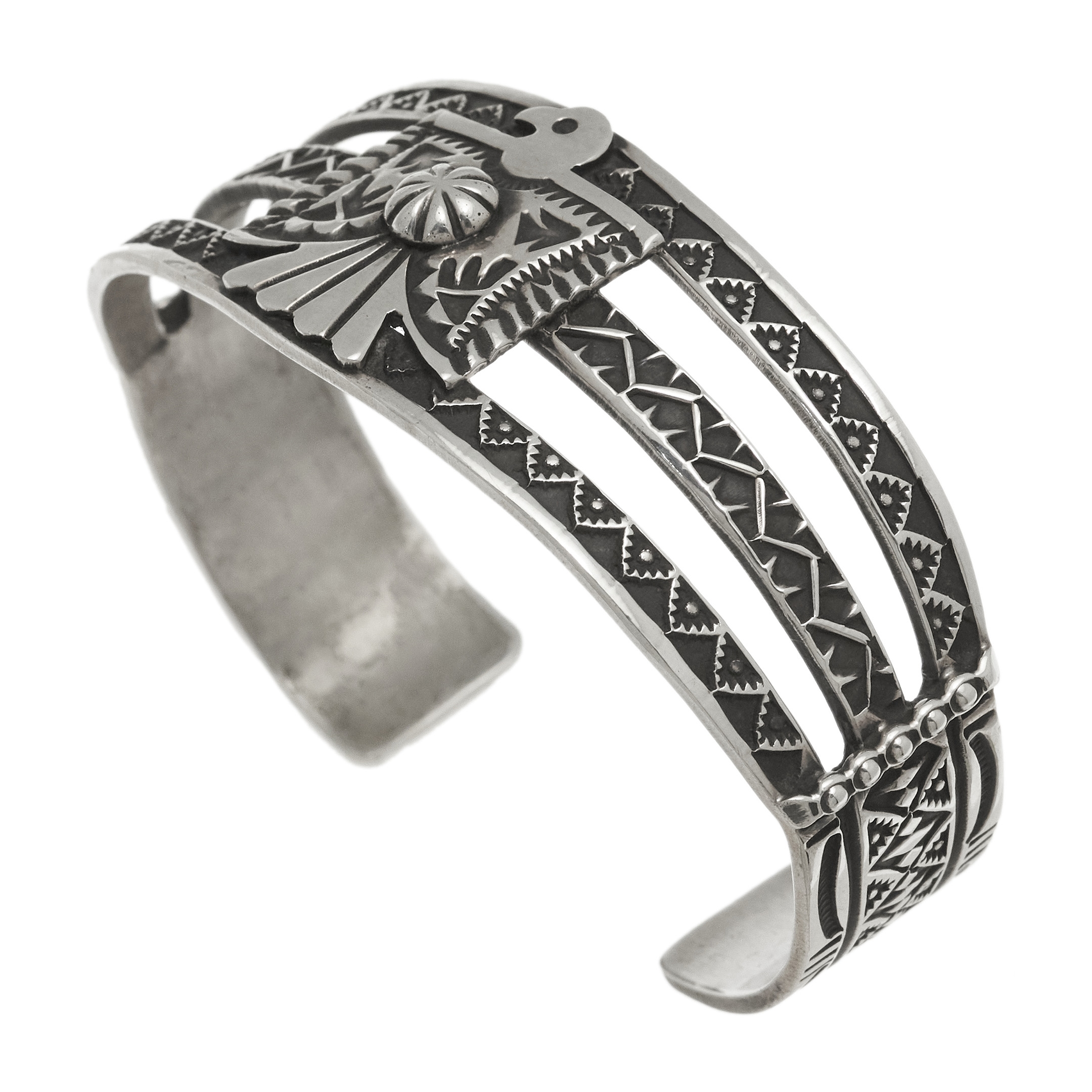 Man bracelet in silver with Thunder Bird BR954 - Harpo Paris