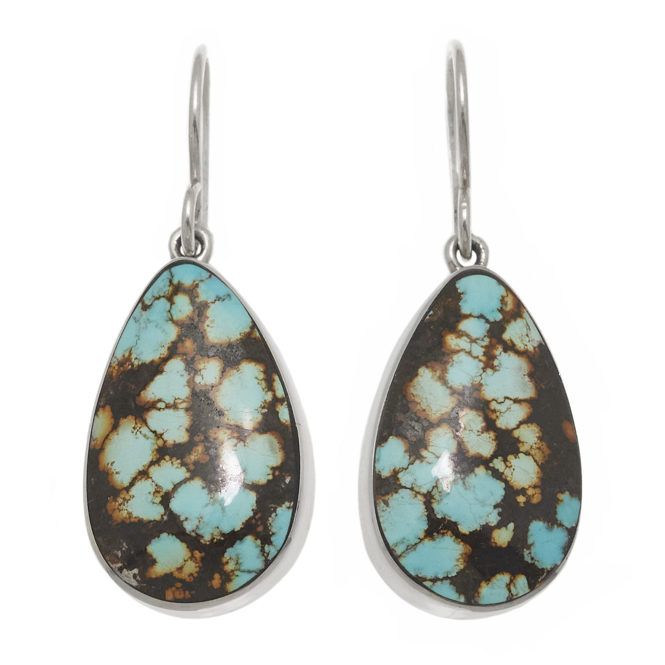 Turquoise and silver earrings BO466 - Harpo Paris