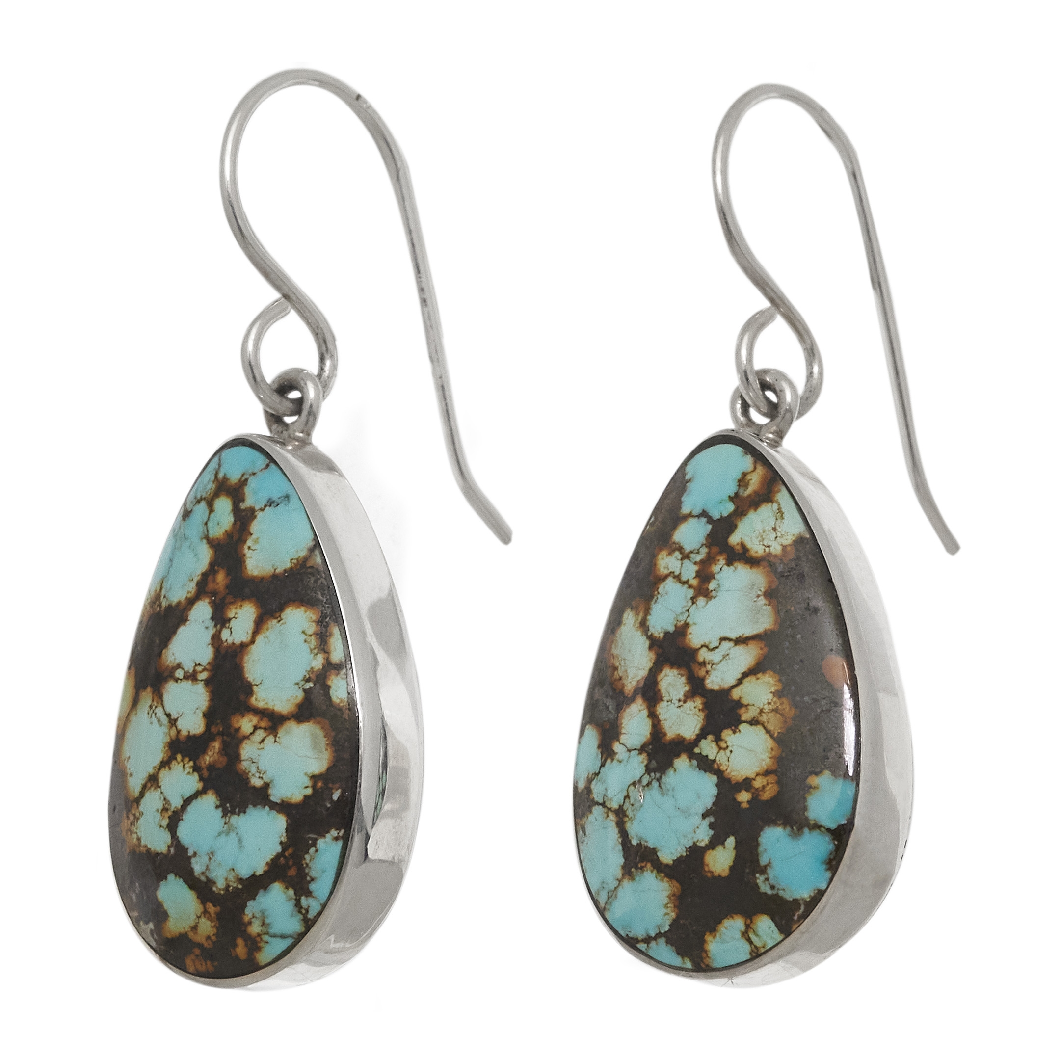 Turquoise and silver earrings BO466 - Harpo Paris