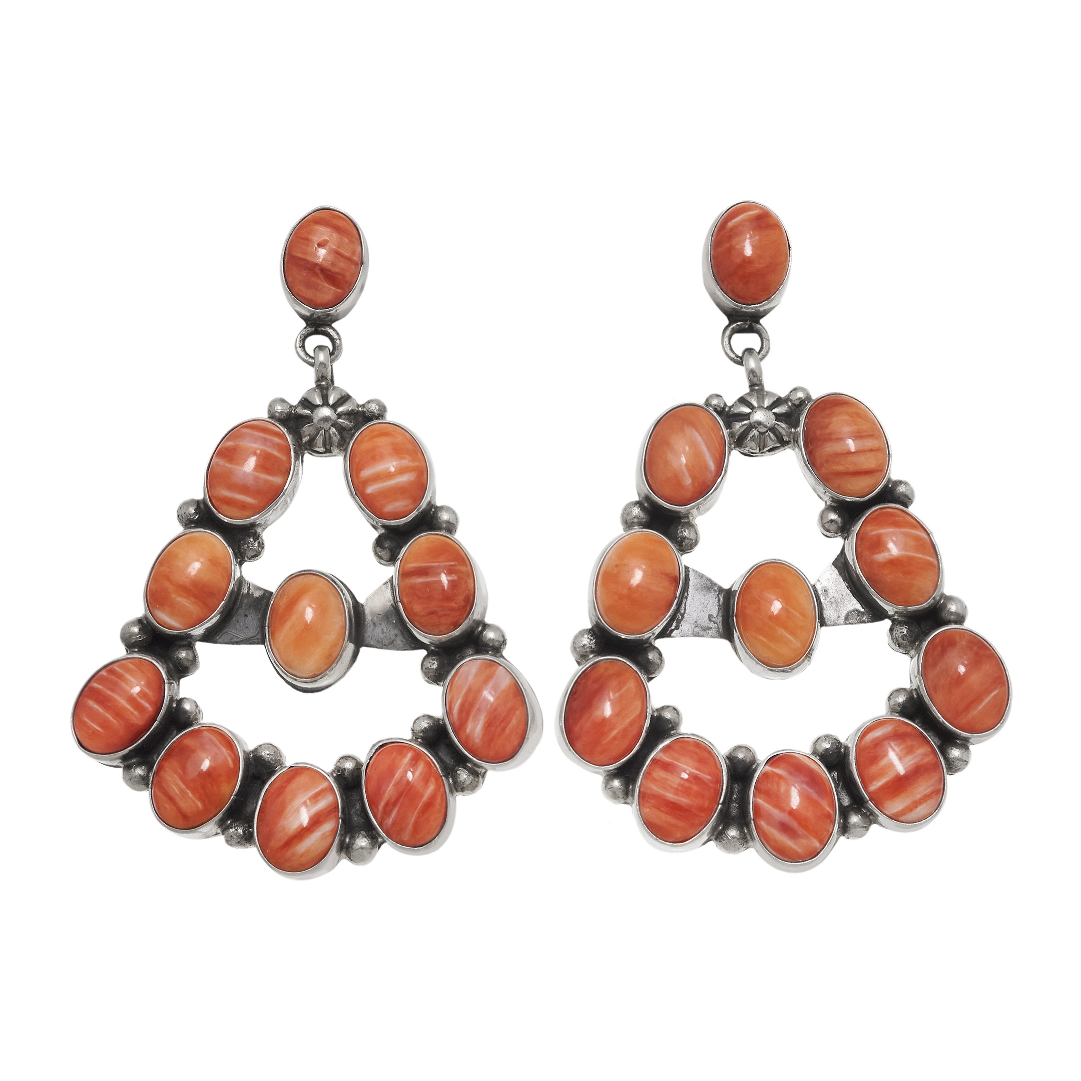 Spondylus and silver earrings BO470 - Harpo Paris