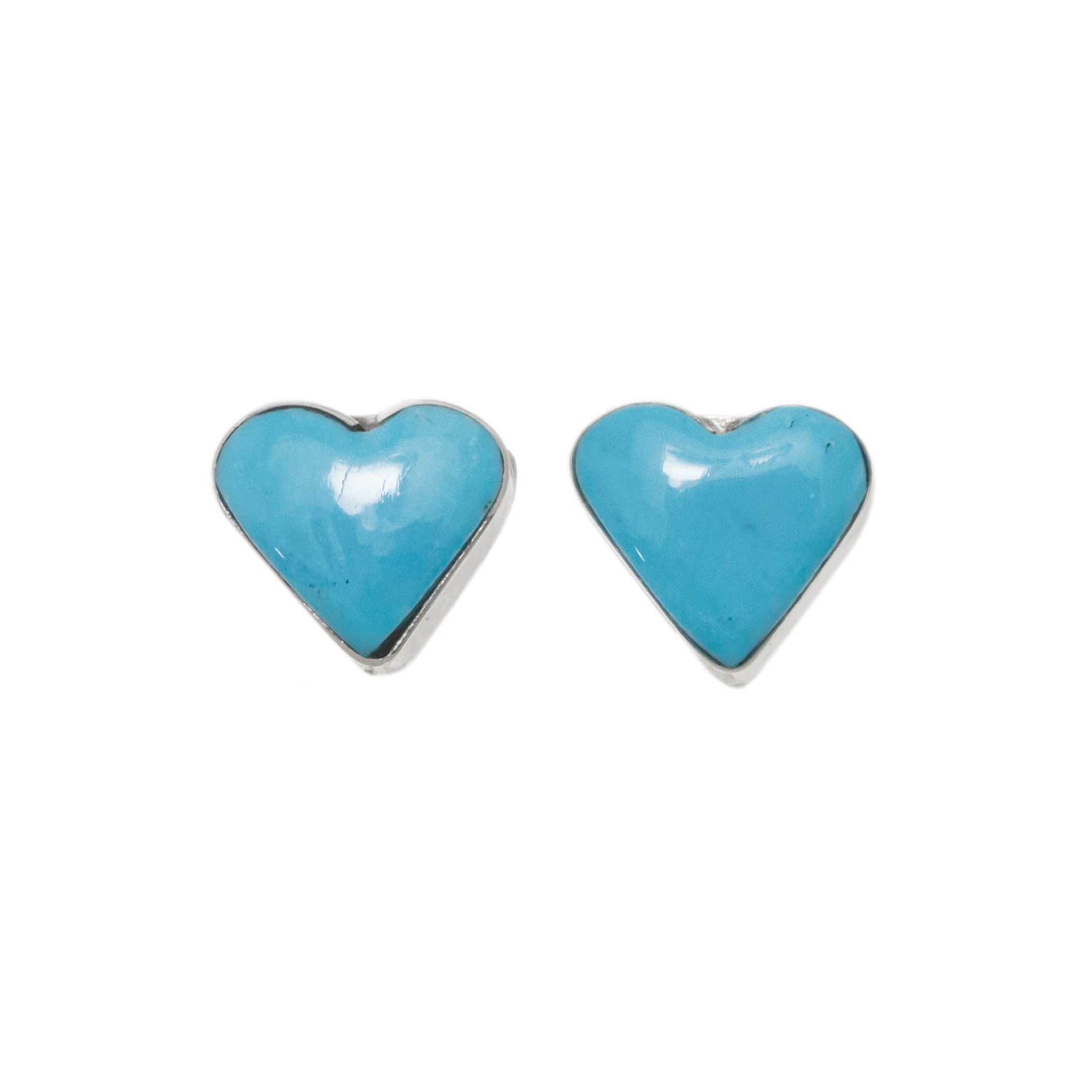Turquoise and silver earrings BO484 - Harpo Paris