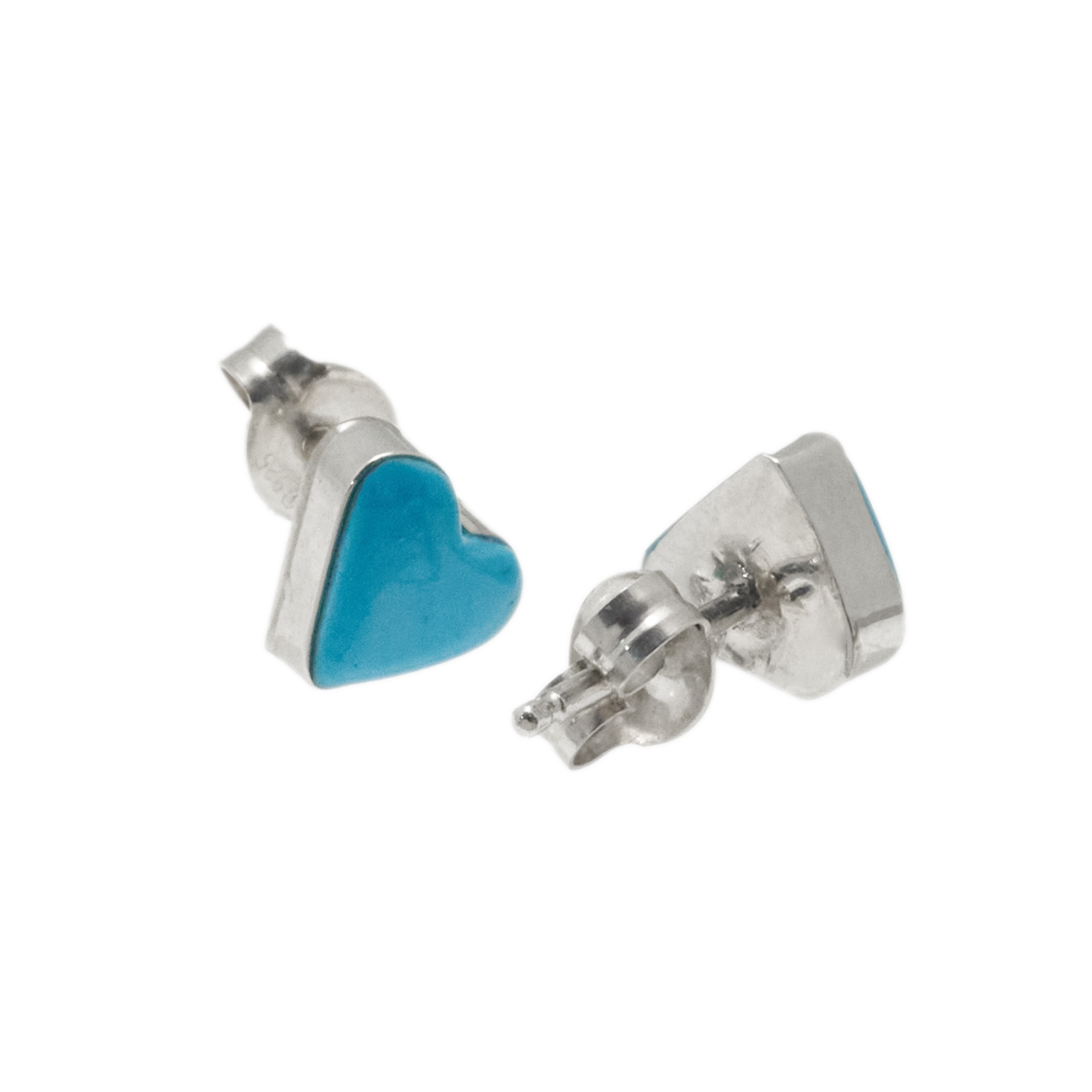 Turquoise and silver earrings BO484 - Harpo Paris