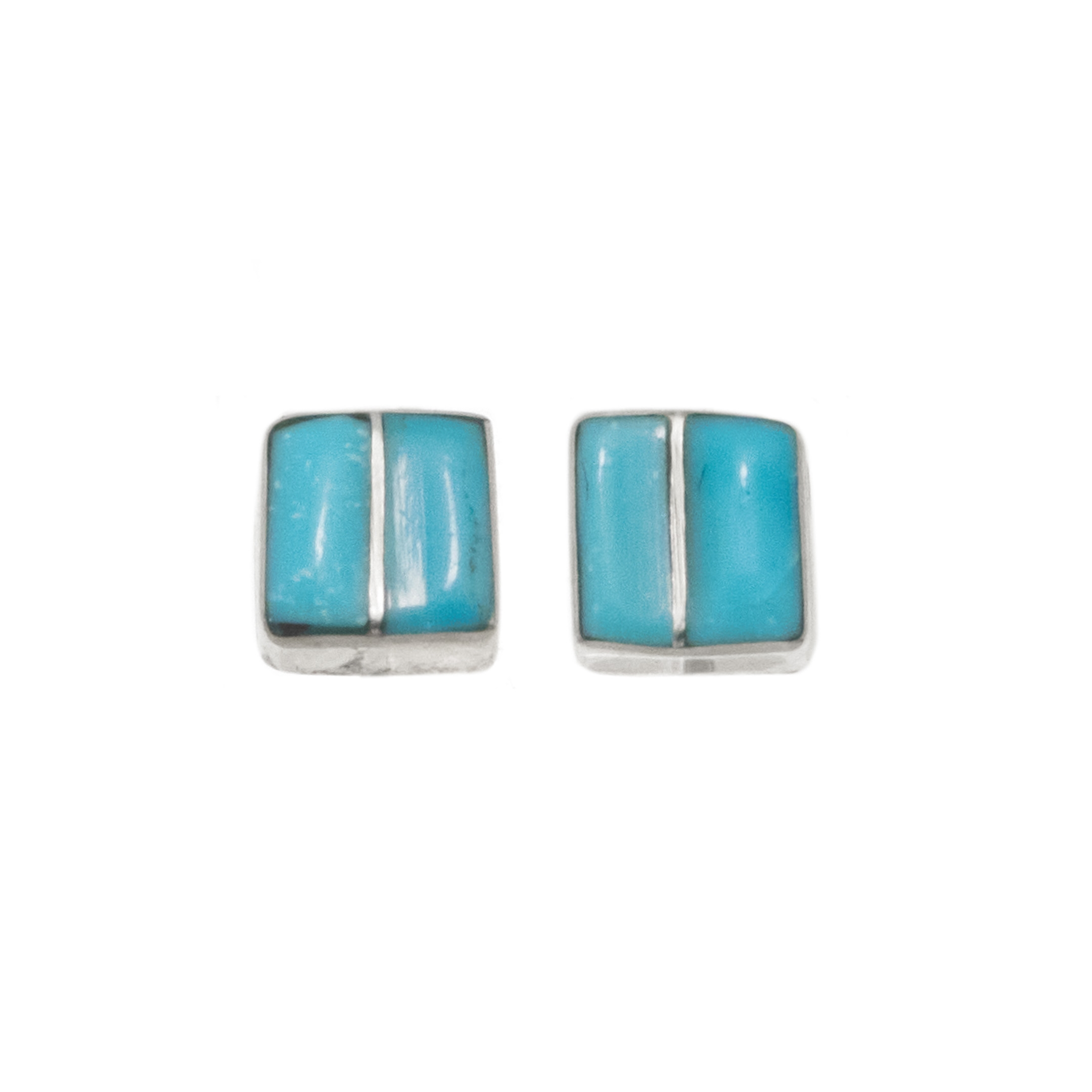 Turquoise and silver earrings BO492 - Harpo Paris