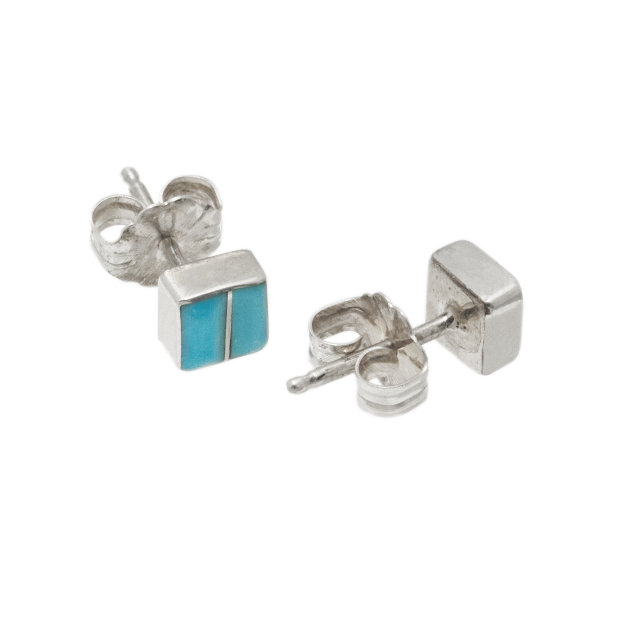 Turquoise and silver studs BO492 - Harpo Paris