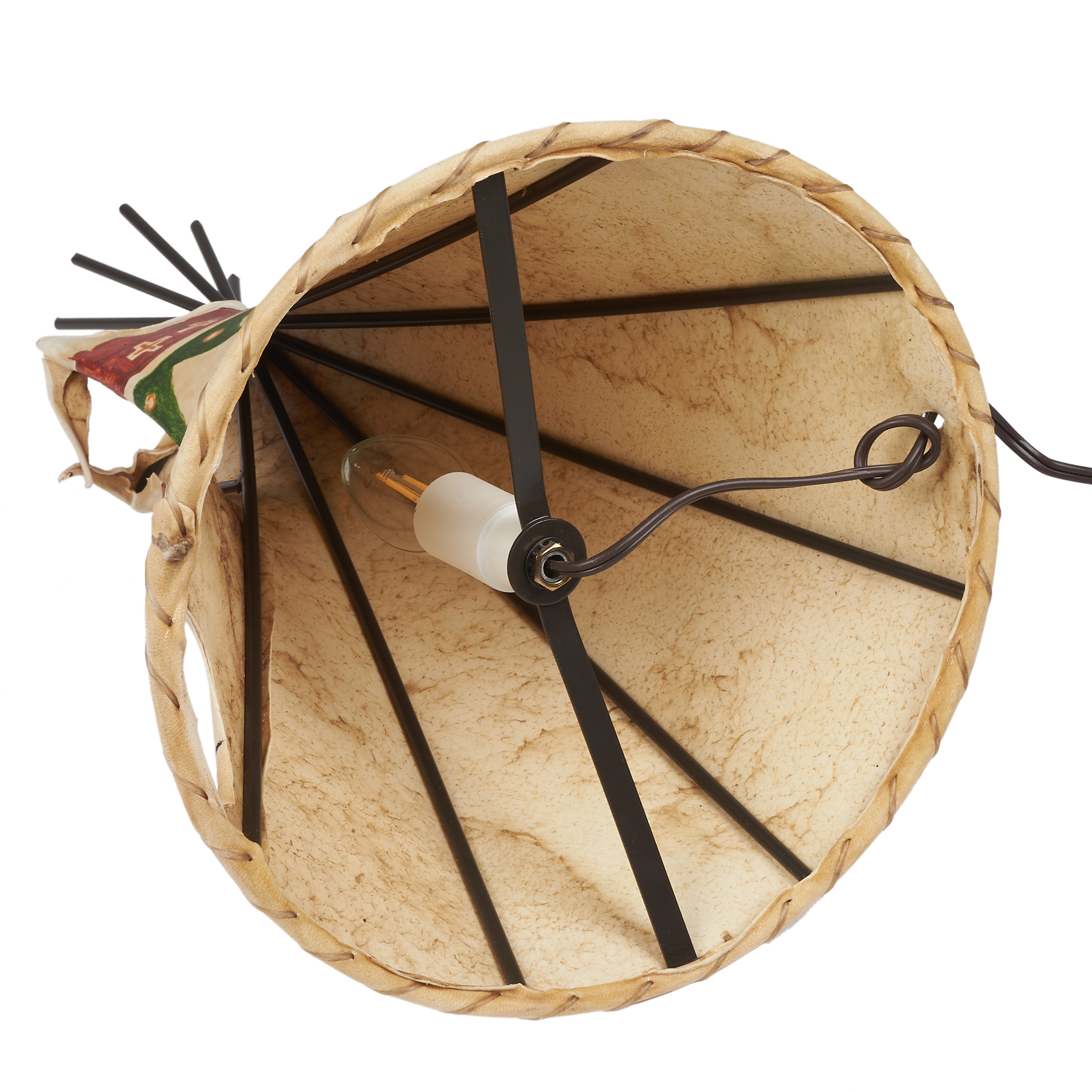 DECO206 lampe tipi en peau de cerf et tendon - Harpo Paris