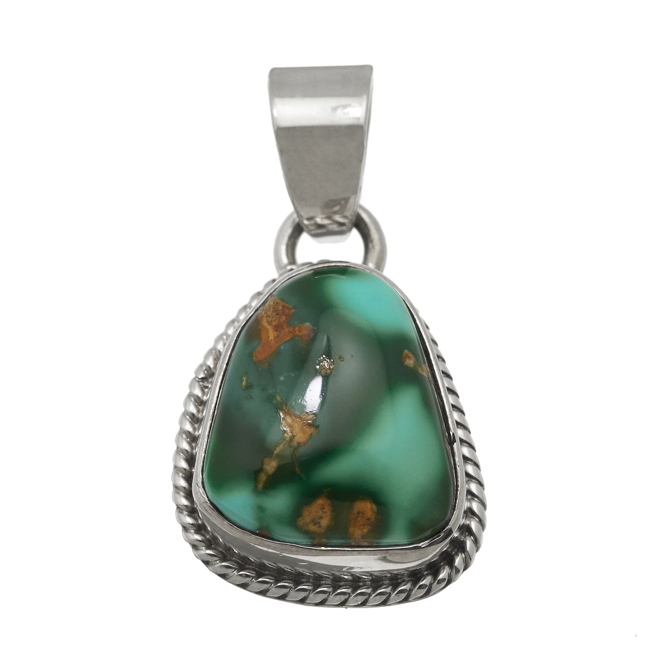 Turquoise and silver pendant PE630 - Harpo Paris