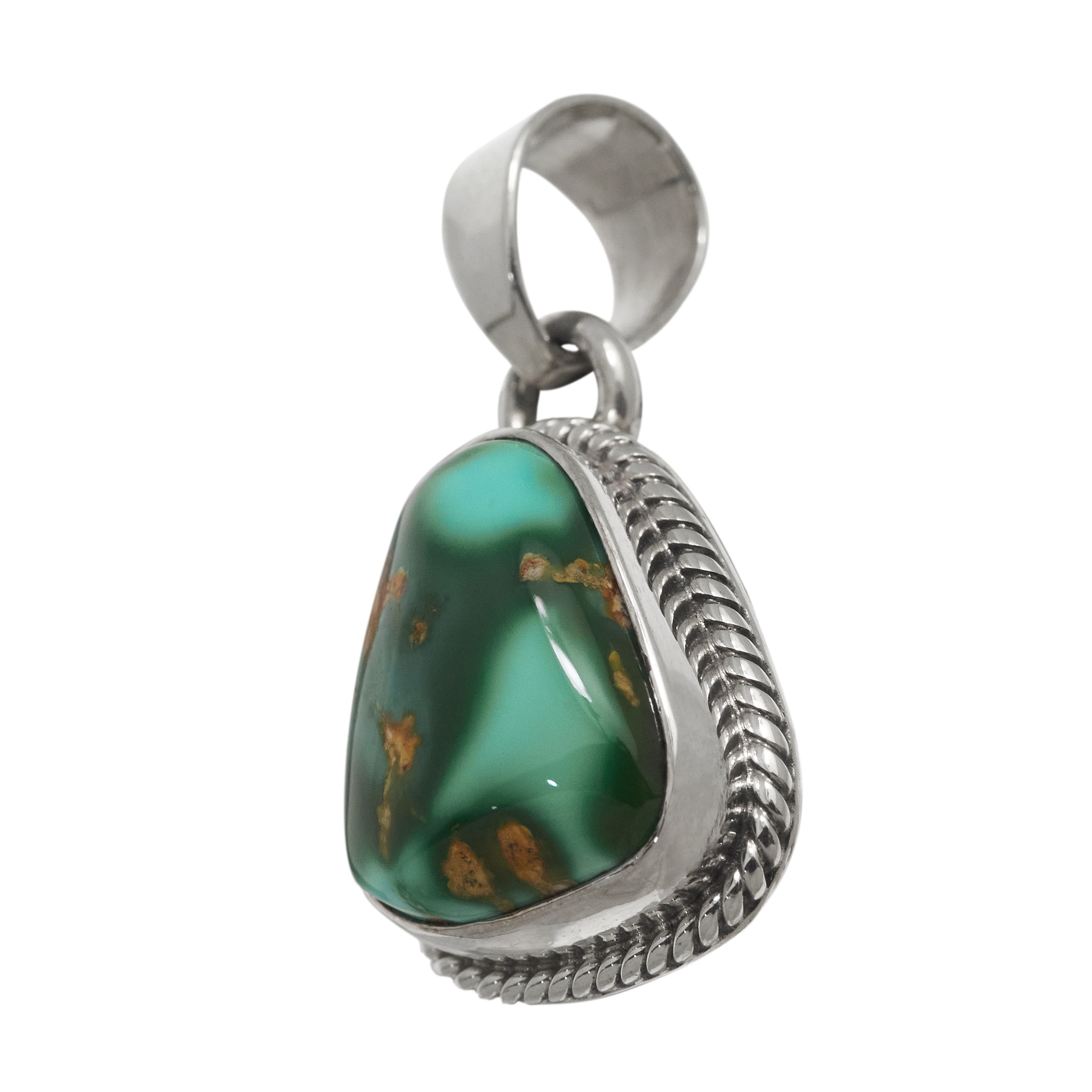 Turquoise and silver pendant PE630 - Harpo Paris