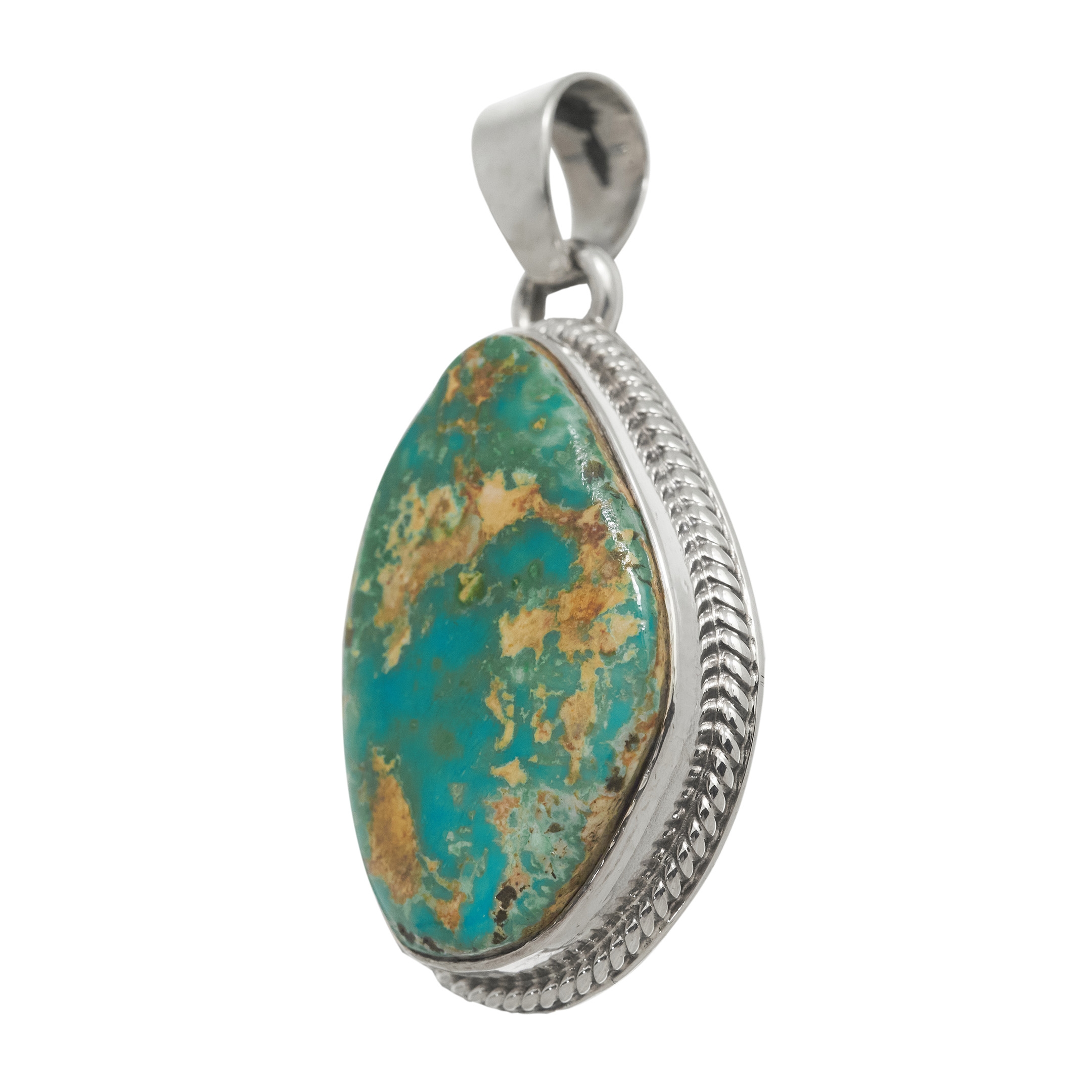 Turquoise and silver pendant PE632 - Harpo Paris