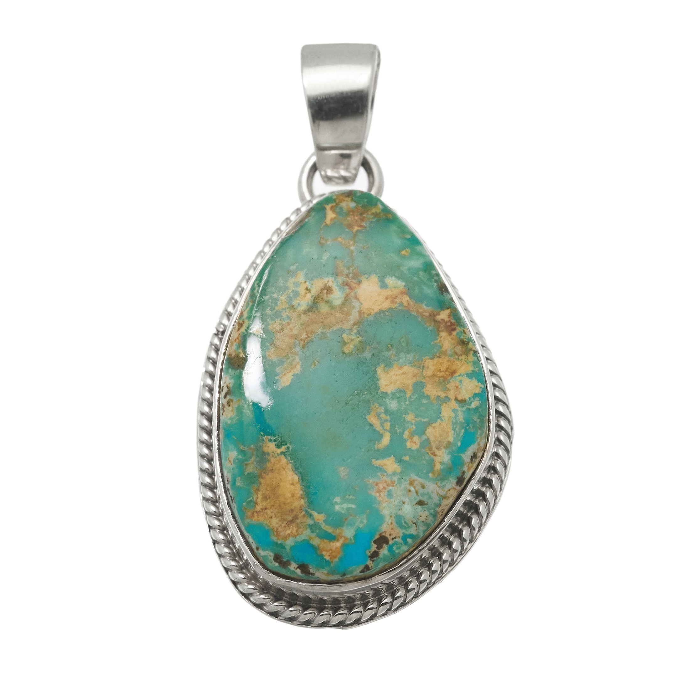 Turquoise and silver pendant PE632 - Harpo Paris