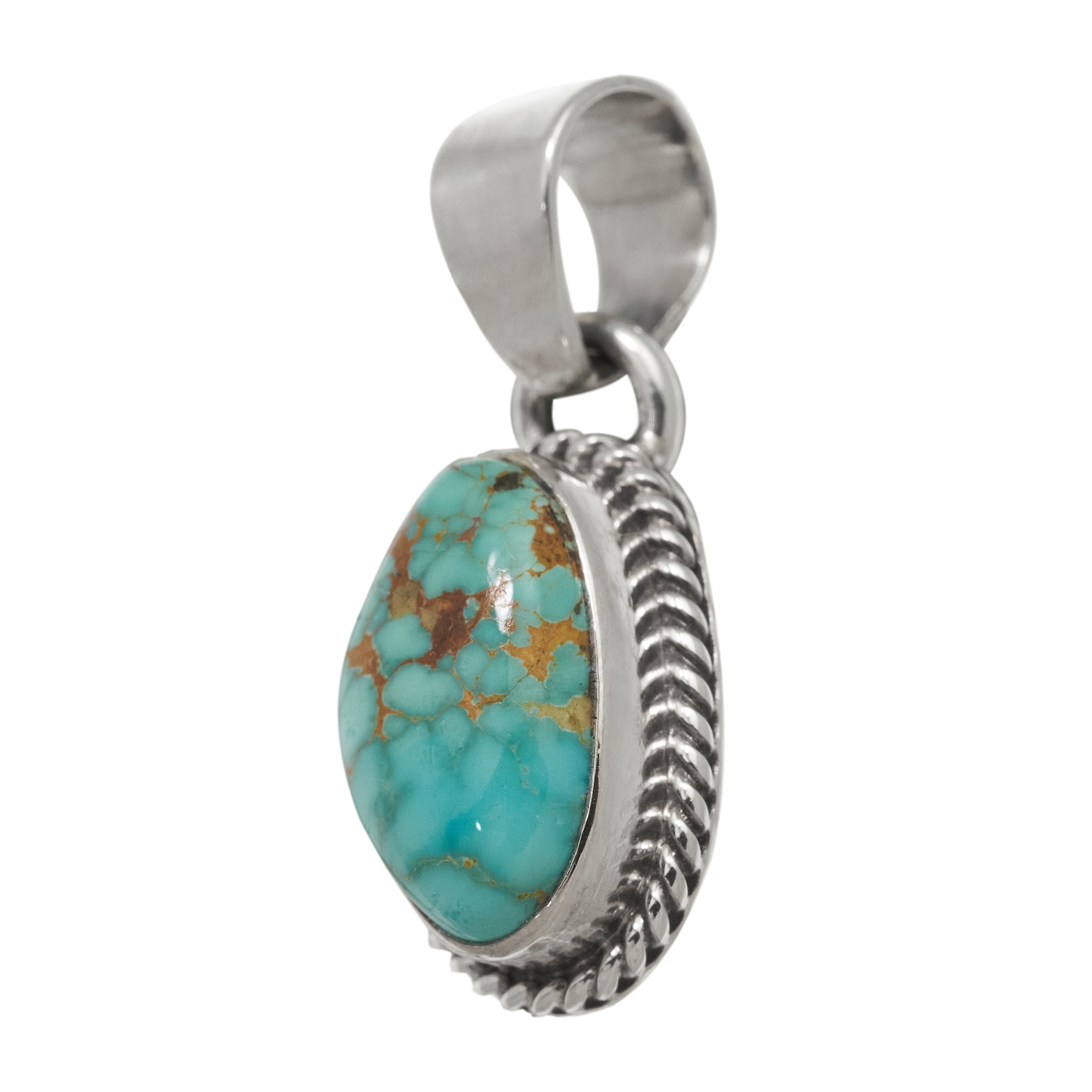 Turquoise and silver pendant PE636 - Harpo Paris