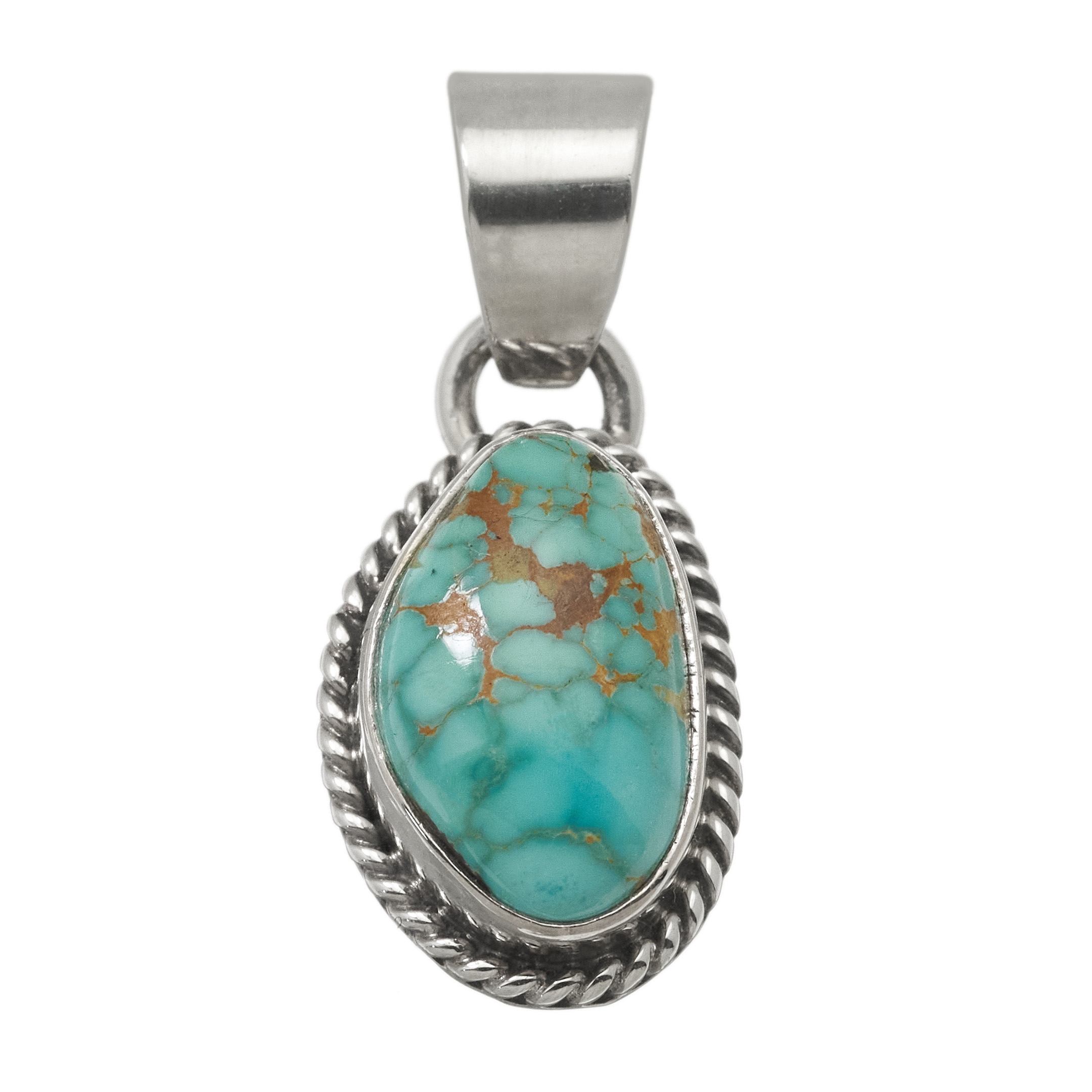 Turquoise and silver pendant PE636 - Harpo Paris