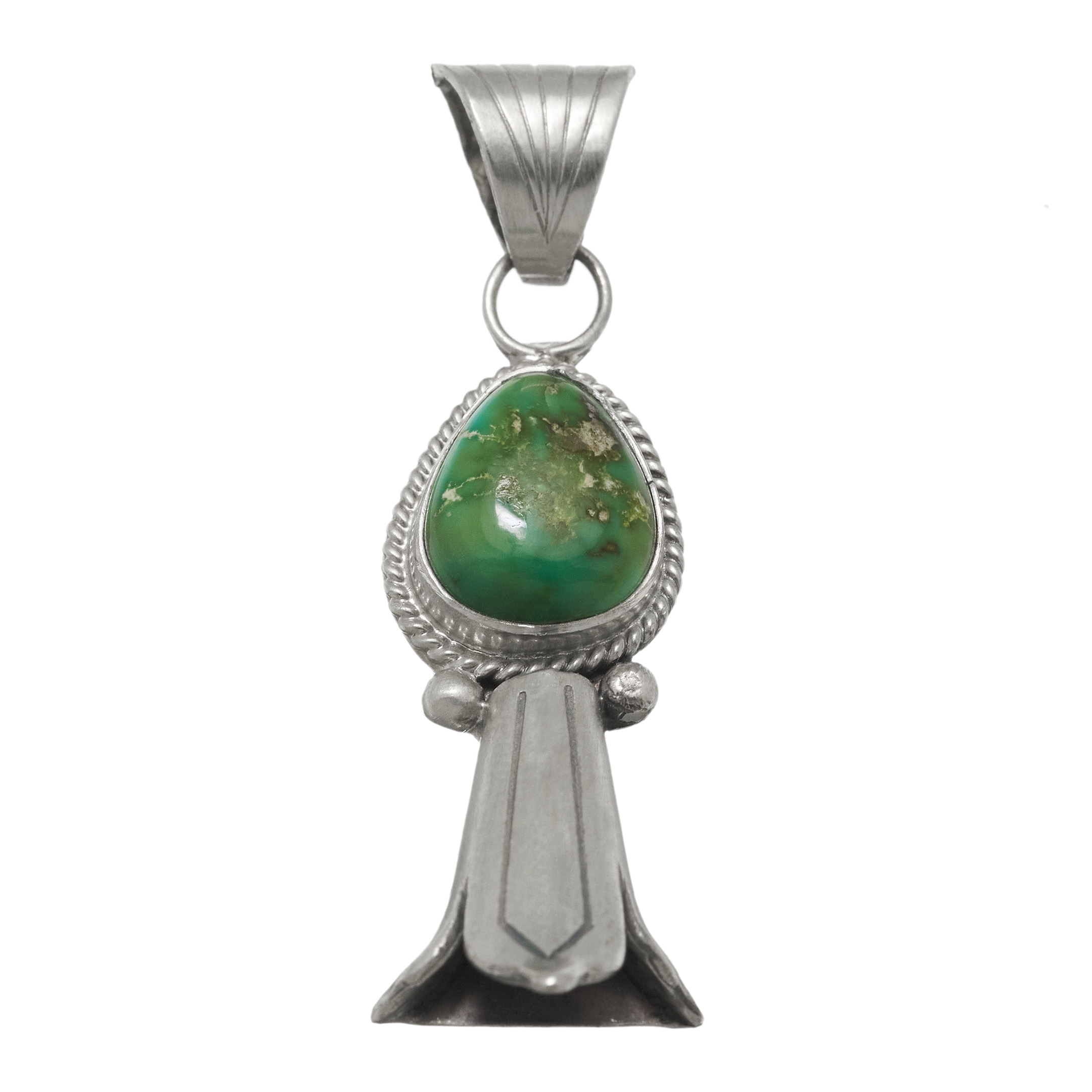 Turquoise and silver pendant PE641 - Harpo Paris