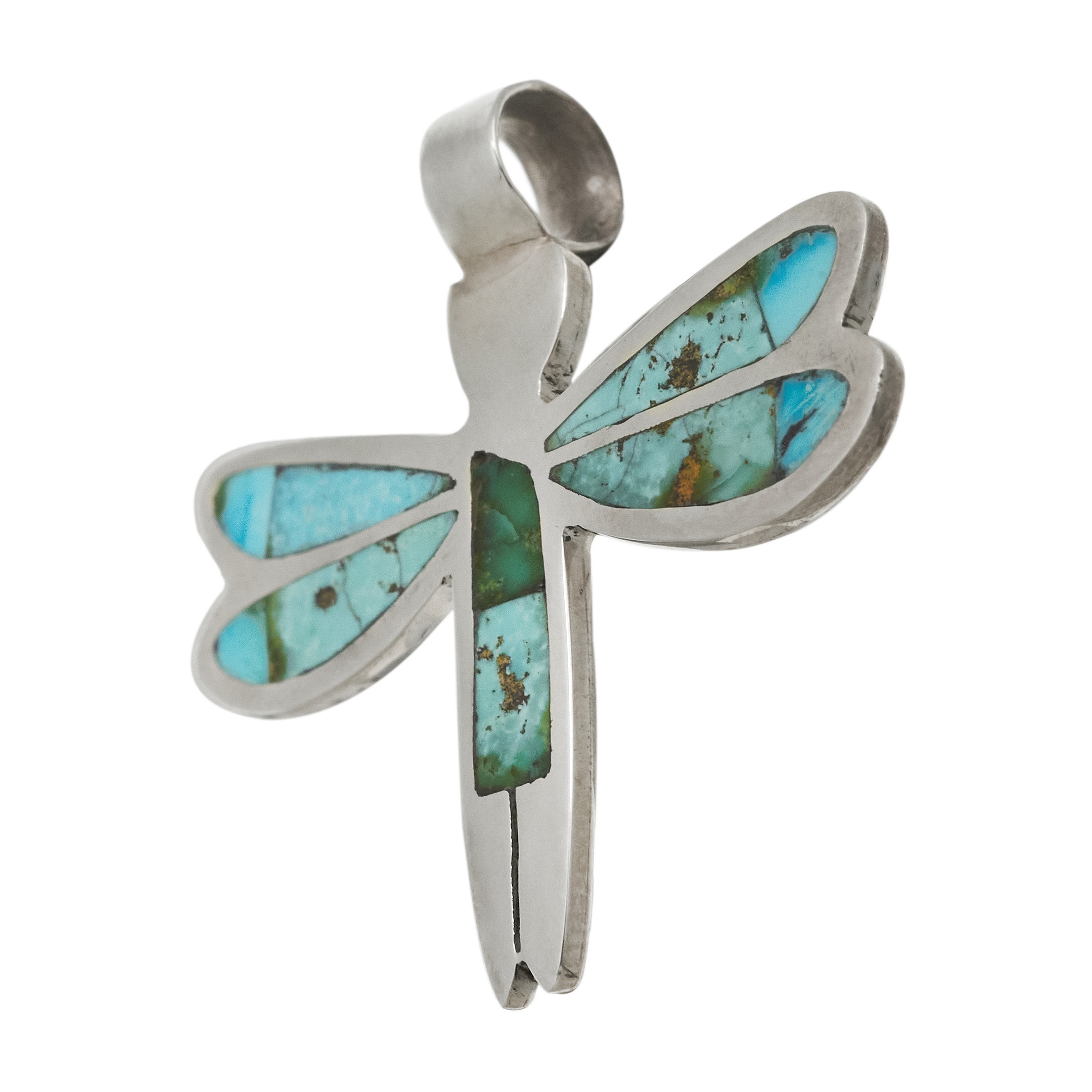Pendentif Zuni, libellule turquoise PE642 - Harpo Paris