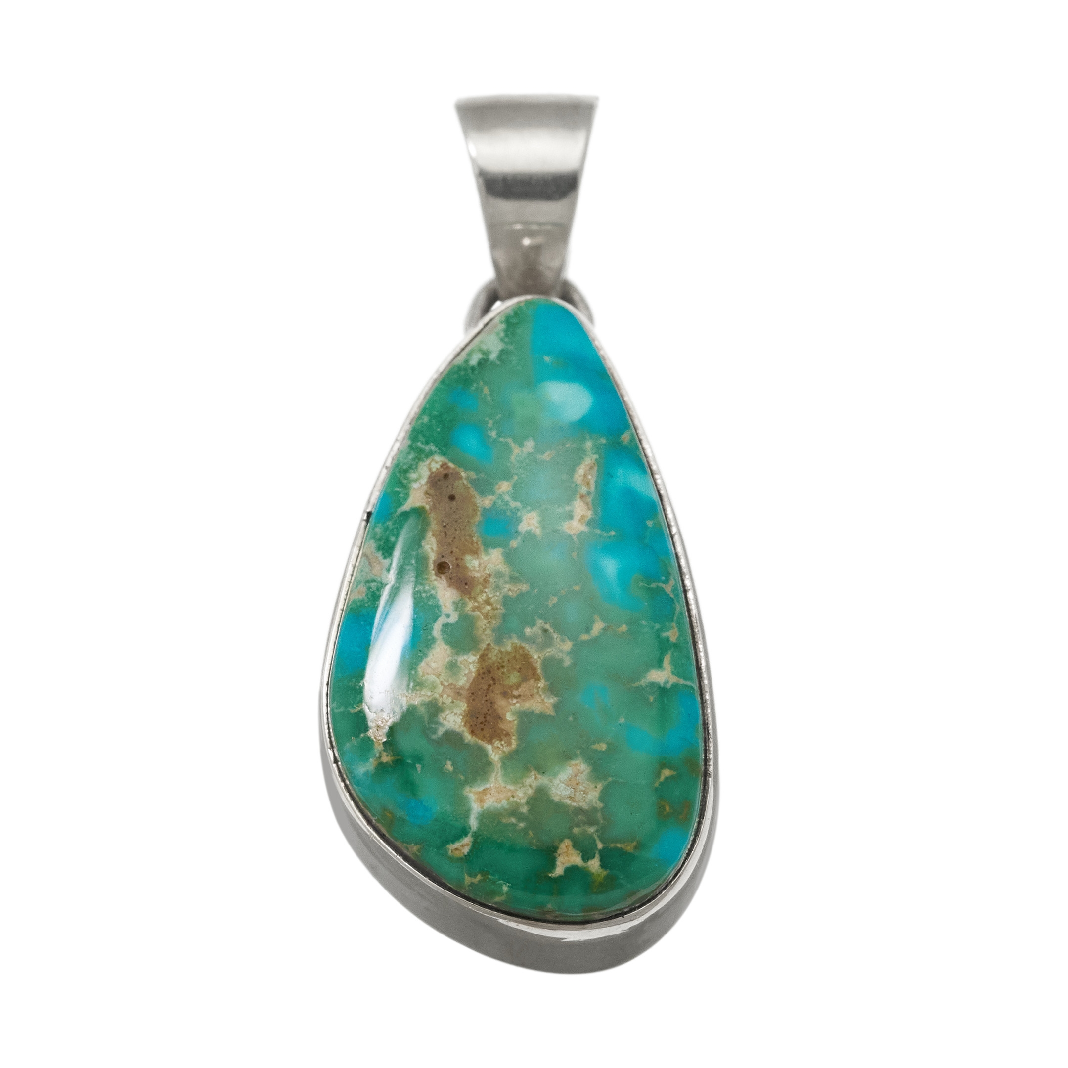 Turquoise and silver pendant PE643 - Harpo Paris