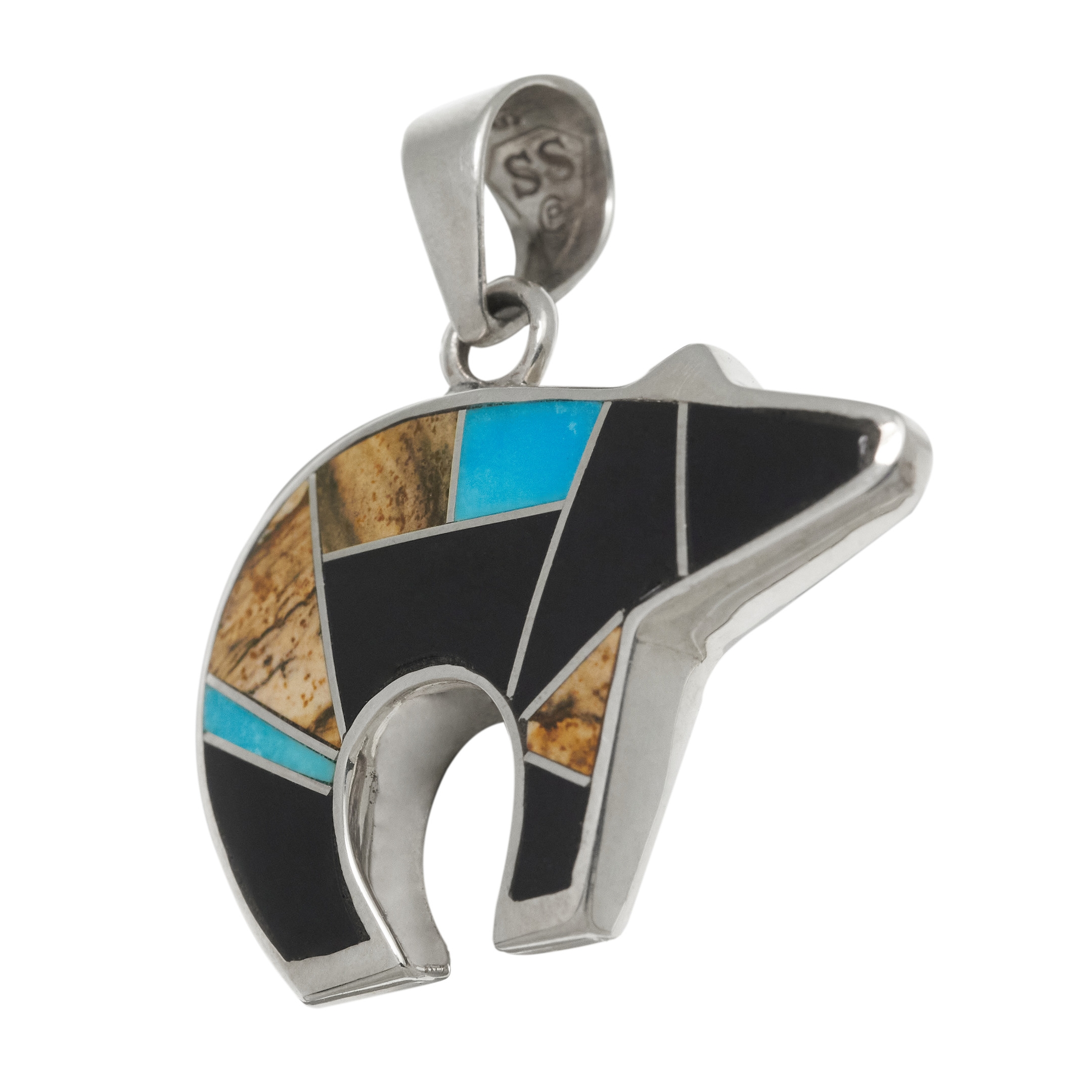 Multi-stones and silver Pendant PE625 - Harpo Paris